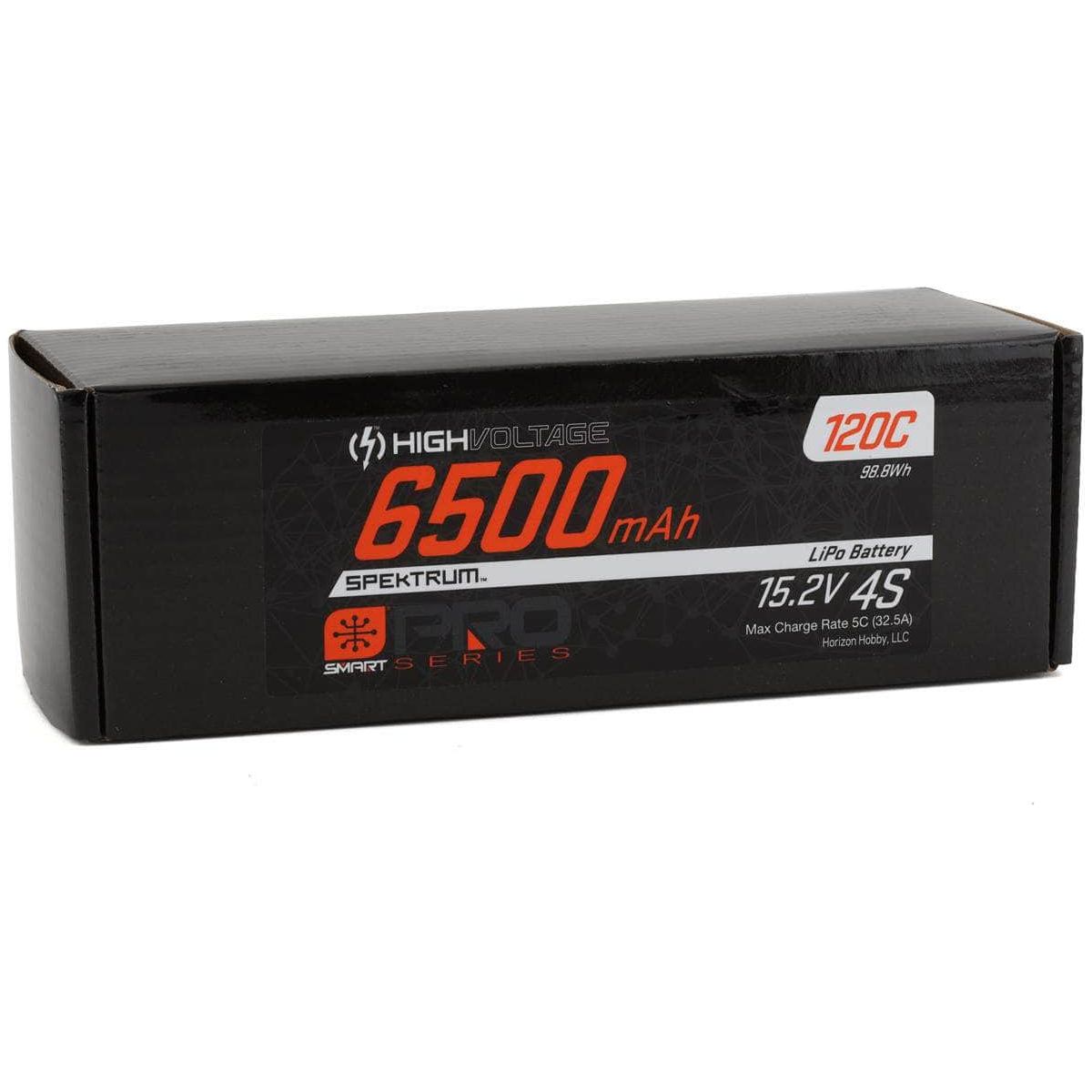  SPMX64S120HT, Spektrum RC 4S Smart Pro Race Hardcase HV-LiPo 120C Battery (15.2V/6500mAh) w/5mm Bullets、mySite、merchandisen