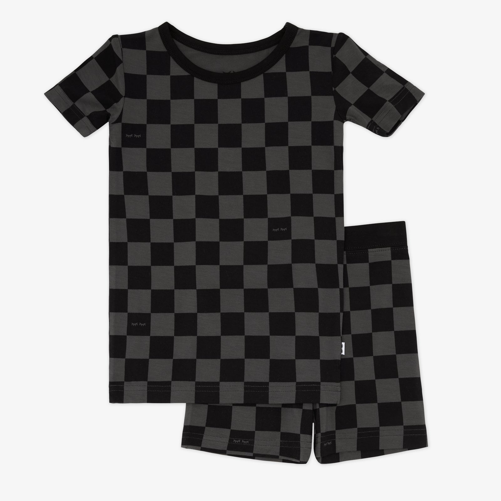  Monochrome Checks Two-Piece Short Sleeve & Shorts Pajama Set、mySite、layawaytickets