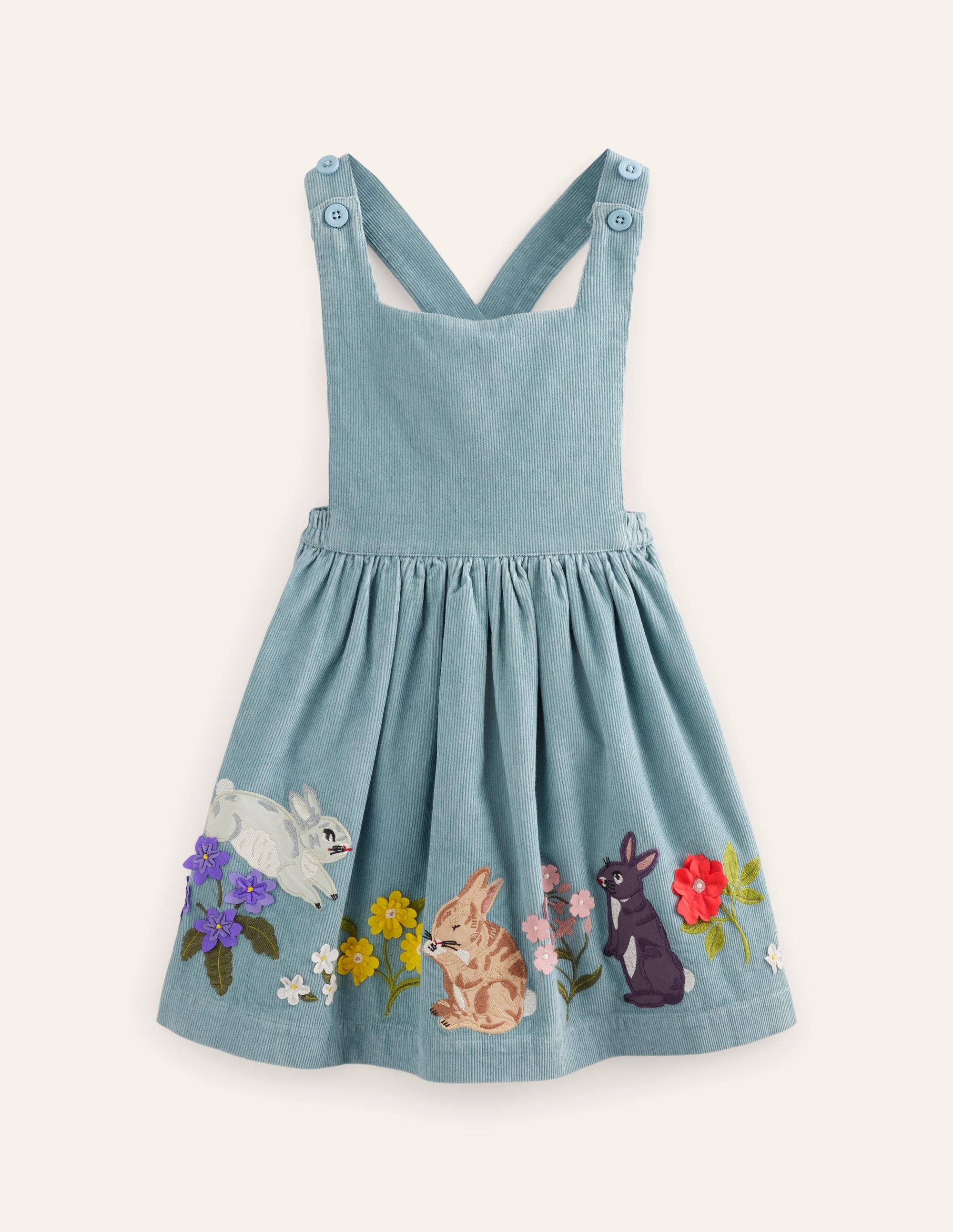  Lucilla Pinafore Dress-Vintage Blue Bunnies、mySite、ashleygrahame