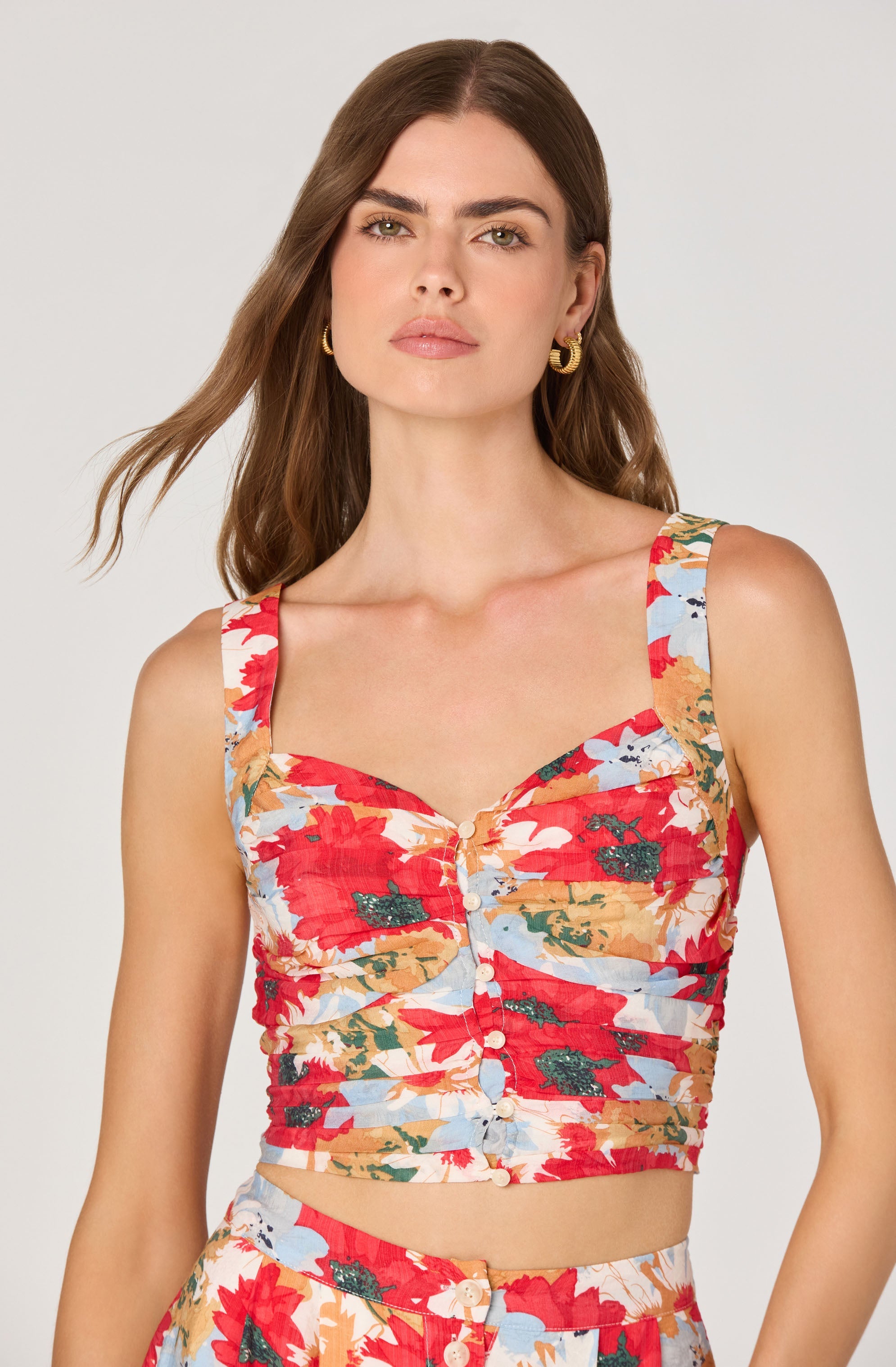 Ruched Bustier Crop Top、mySite、solidvoid