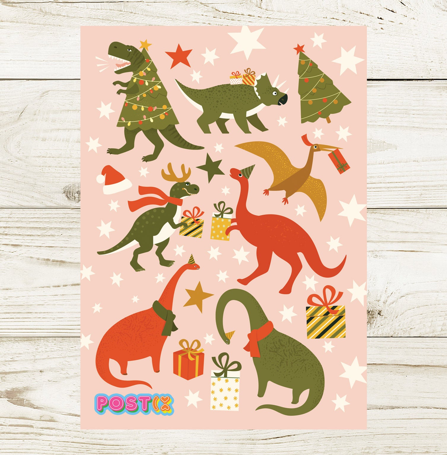 Rawrsome Christmas Large Sticker Sheet、mySite、ghnorth