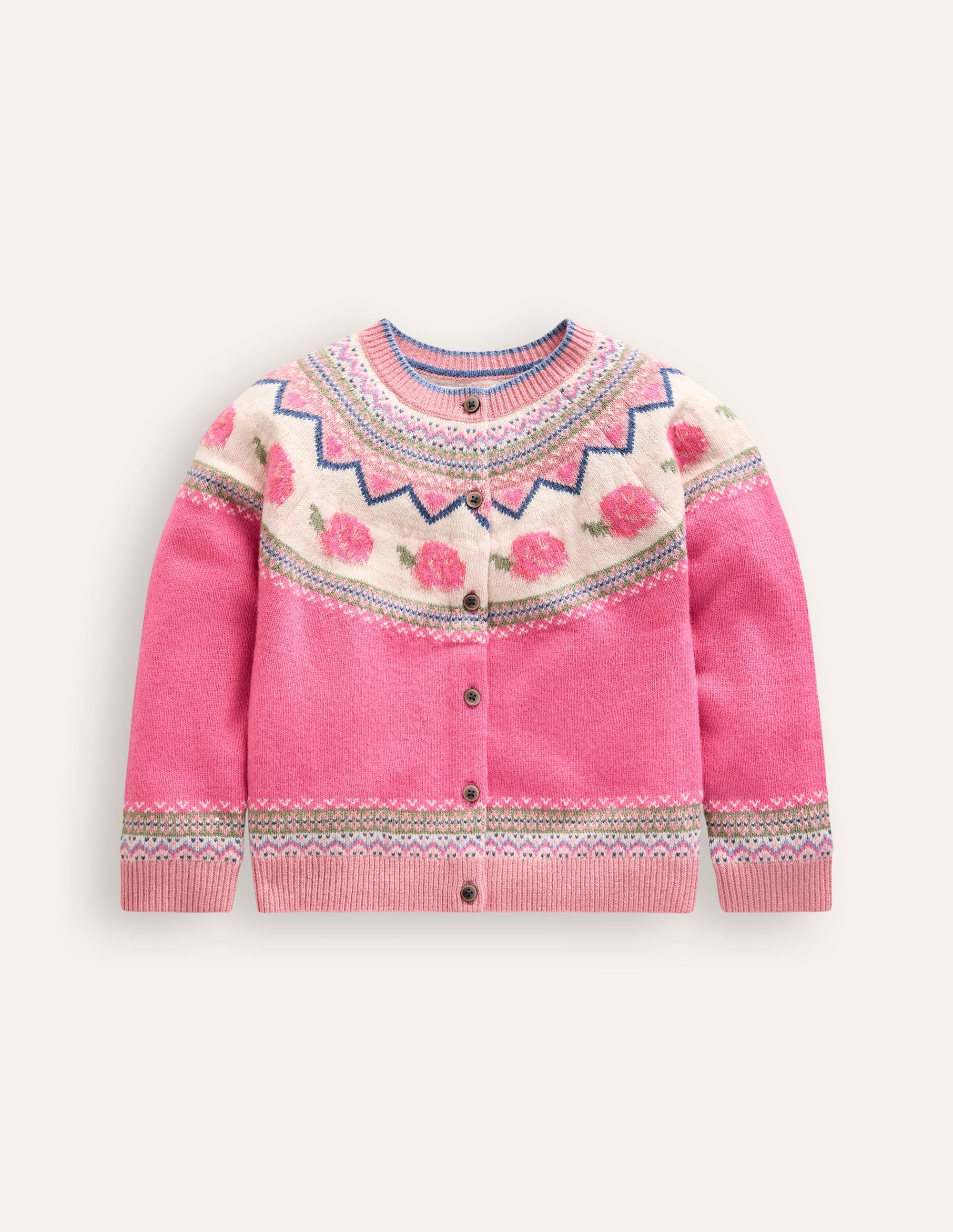  Edie Fair Isle Cardigan-Jam Marl Roses、mySite、ashleygrahame