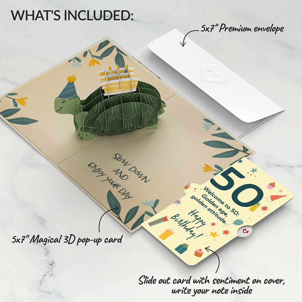 Shell-ebrate 50th Birthday Turtle Pop-Up Card and Sentiment Set、mySite、solidvoid