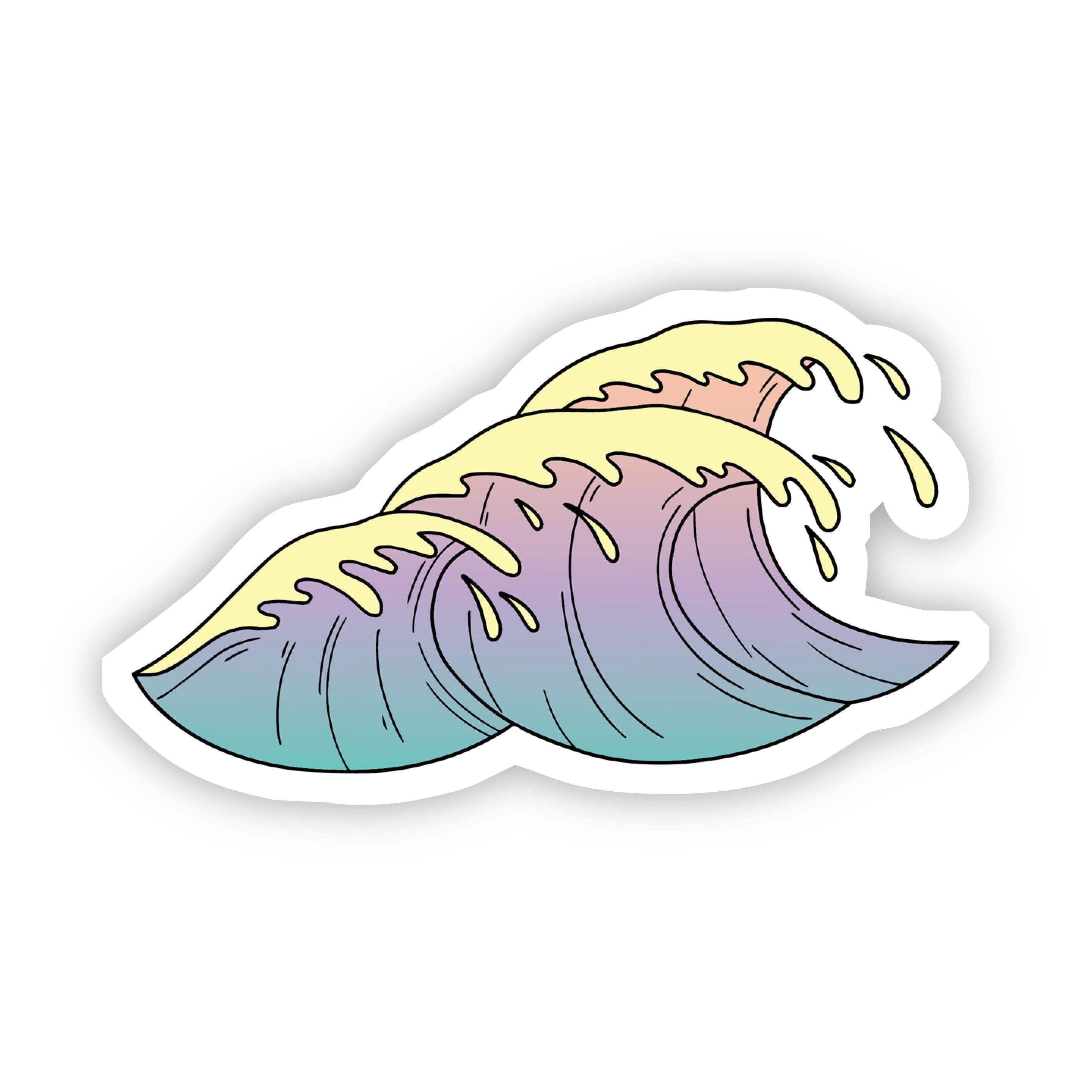 Multicolor Waves Aesthetic Sticker、mySite、elrpsem3k
