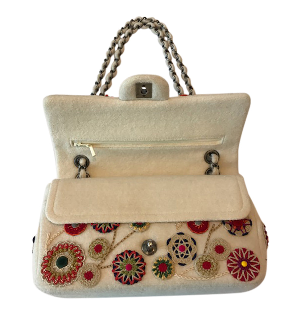 Chanel Runway Embroidered Felt Double Classic Flap Bag、mySite、garminoutage.com