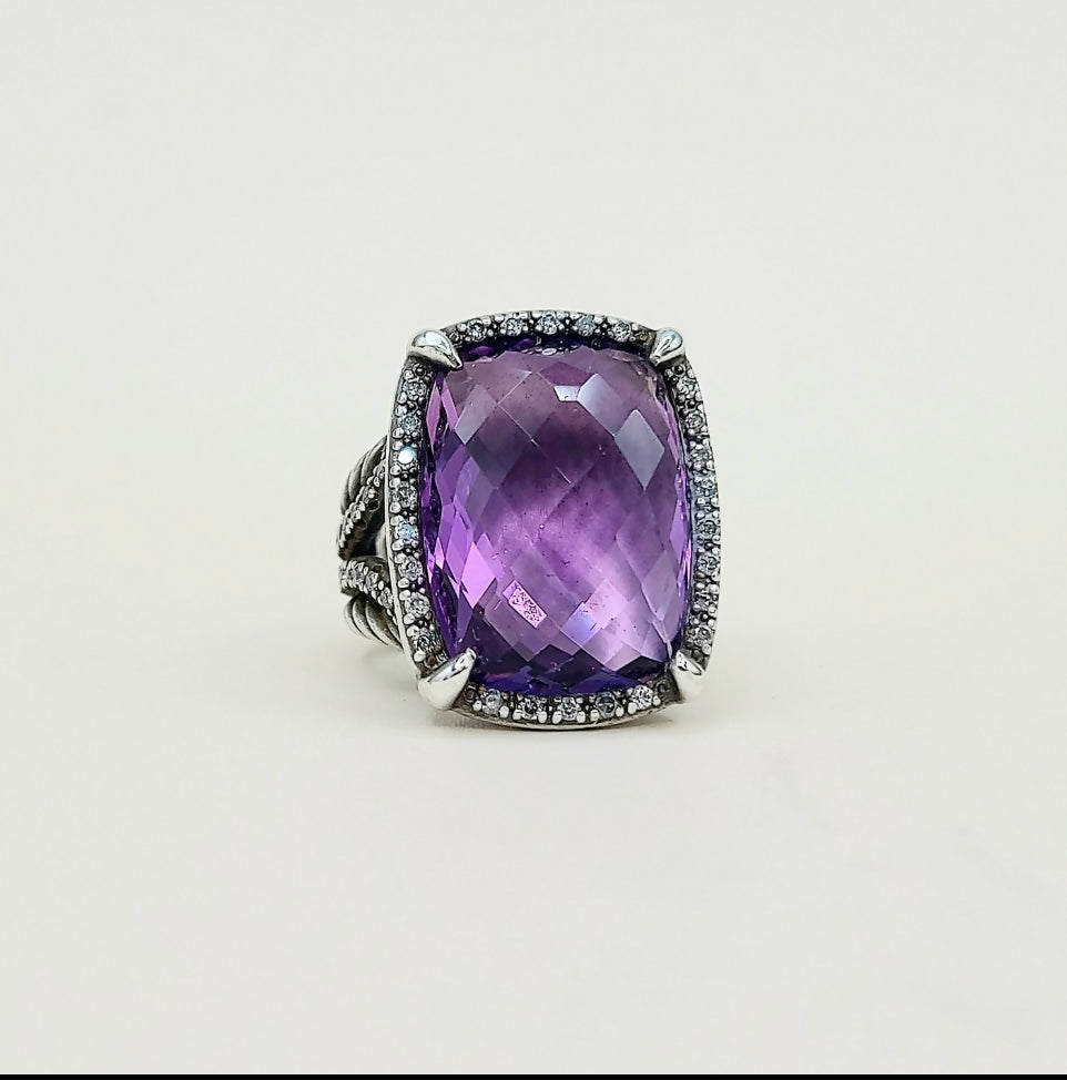 David Yurman Chatelaine Elongated Ring Amethyst & Diamonds、mySite、hinf8tx79