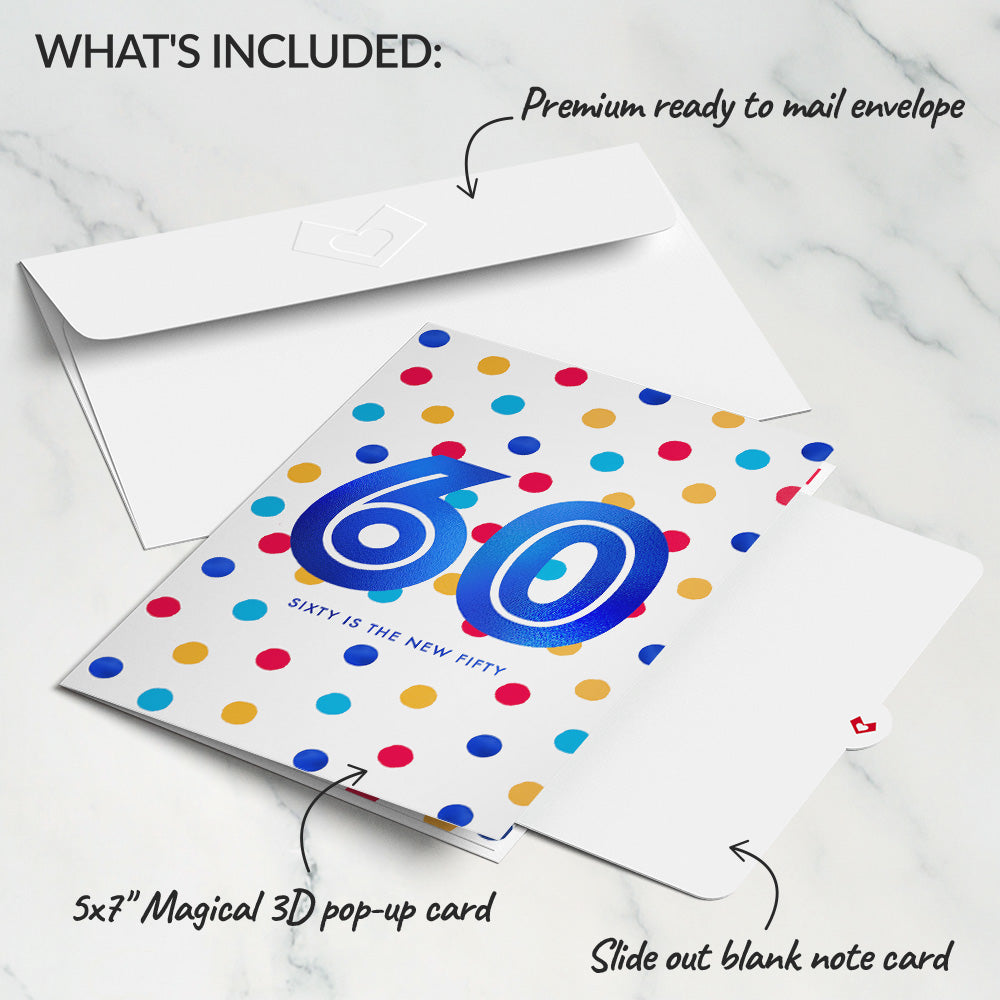 Sixty is the New Fifty 60th Birthday Pop-Up Card、mySite、solidvoid