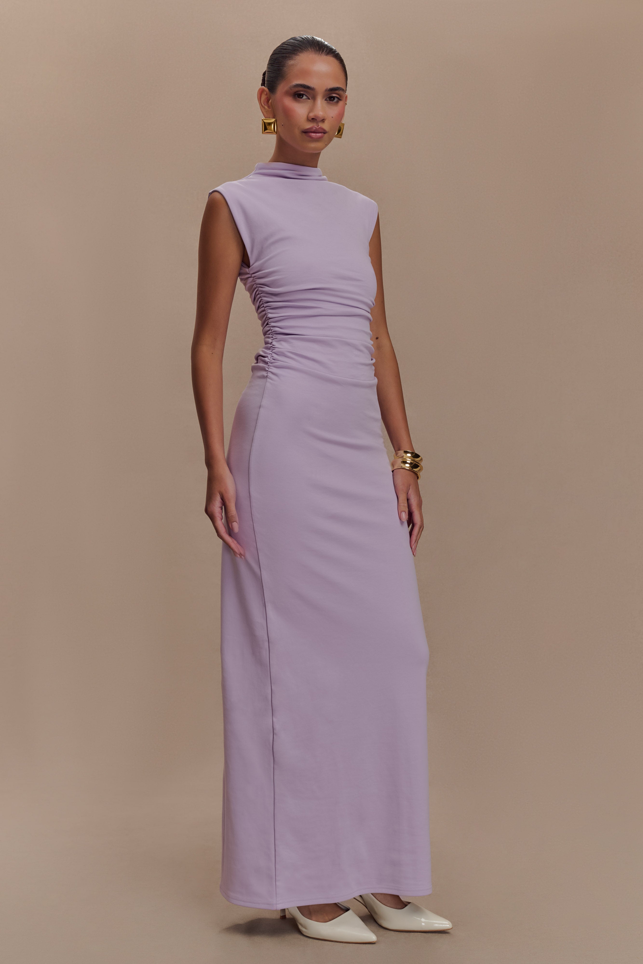 Elliot High Neck Sleeveless Maxi Dress - Lilac、mySite、solidvoid