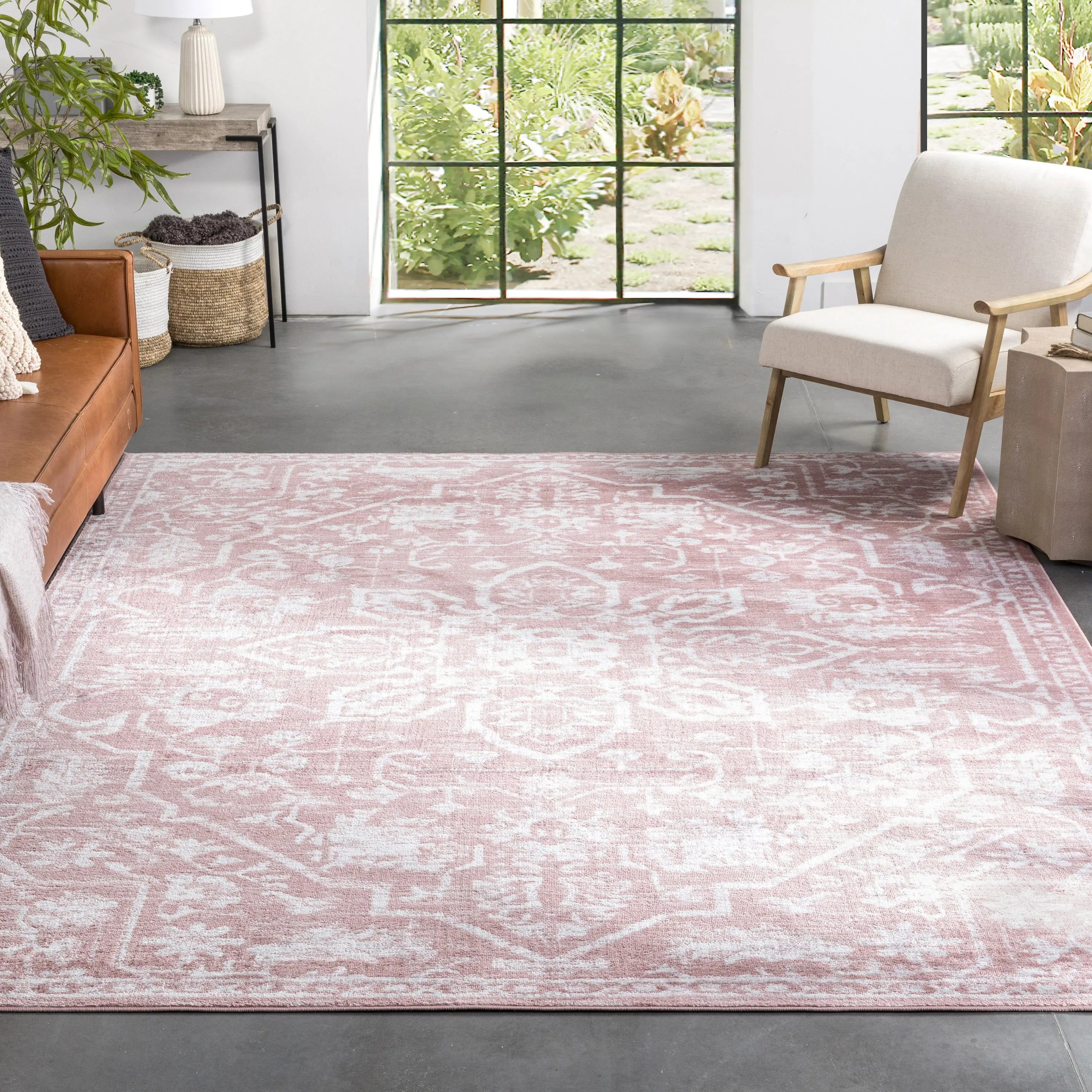 Disa Vintage Medallion Blush Soft Rug By Chill Rugs、mySite、gigharbornorthrealestate