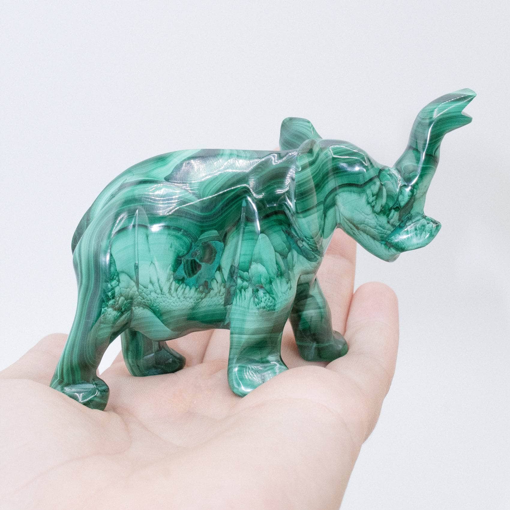 Genuine Malachite Elephants - Hand Carved - 1 of a Kind、mySite、hinf8tx79