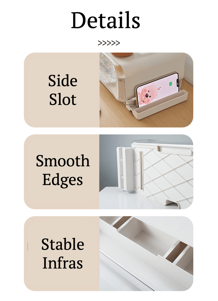 FigPalace riser features a phone slot, smooth edges, and a sturdy design for safe, stylish storage.
