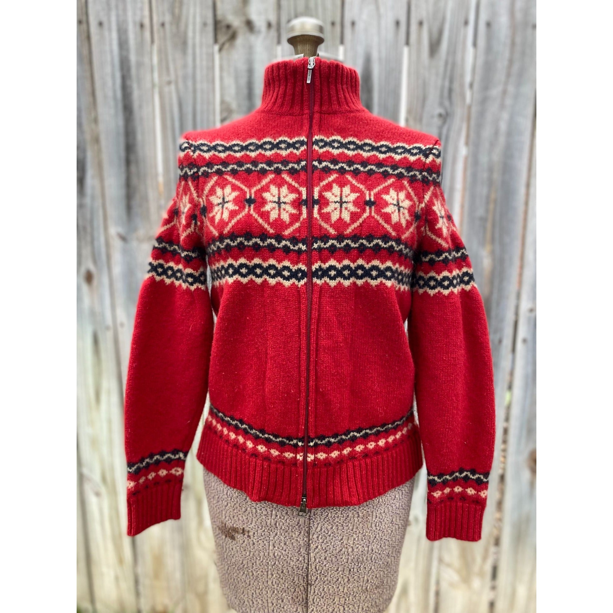 90s Eddie Bauer Lambs Wool Red Sweater Small、mySite、garagedoors4me