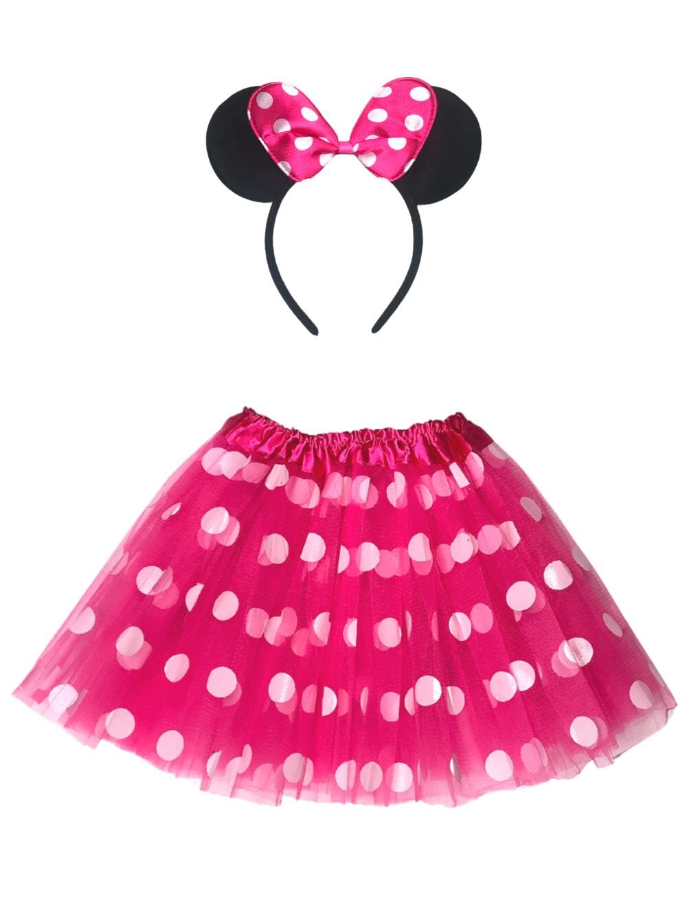 Polka Dot Mouse Costume - Girls Neon Pink Polka Dot Mouse Tutu Kids Costume Set、mySite、camillekostekn