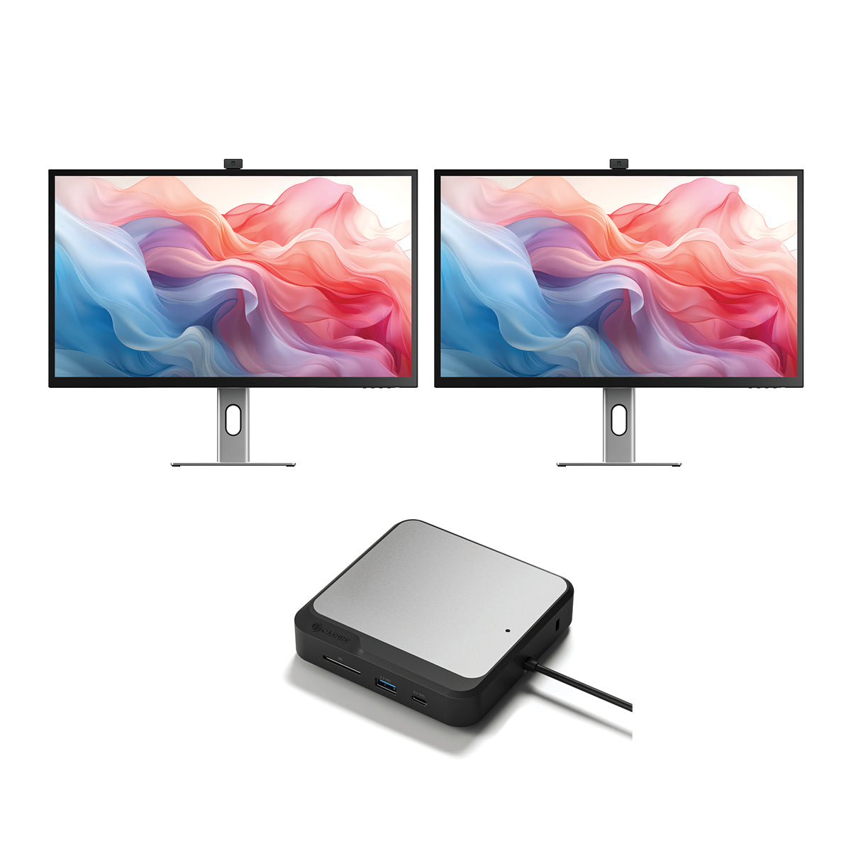 Clarity Max Touch 32 UHD 4K Monitor with USB-C Power Delivery, Webcam and Touch Screen (Pack of 2) + Dual 4K Universal Docking Station _ DisplayPort Edition、mySite、fannypackpong