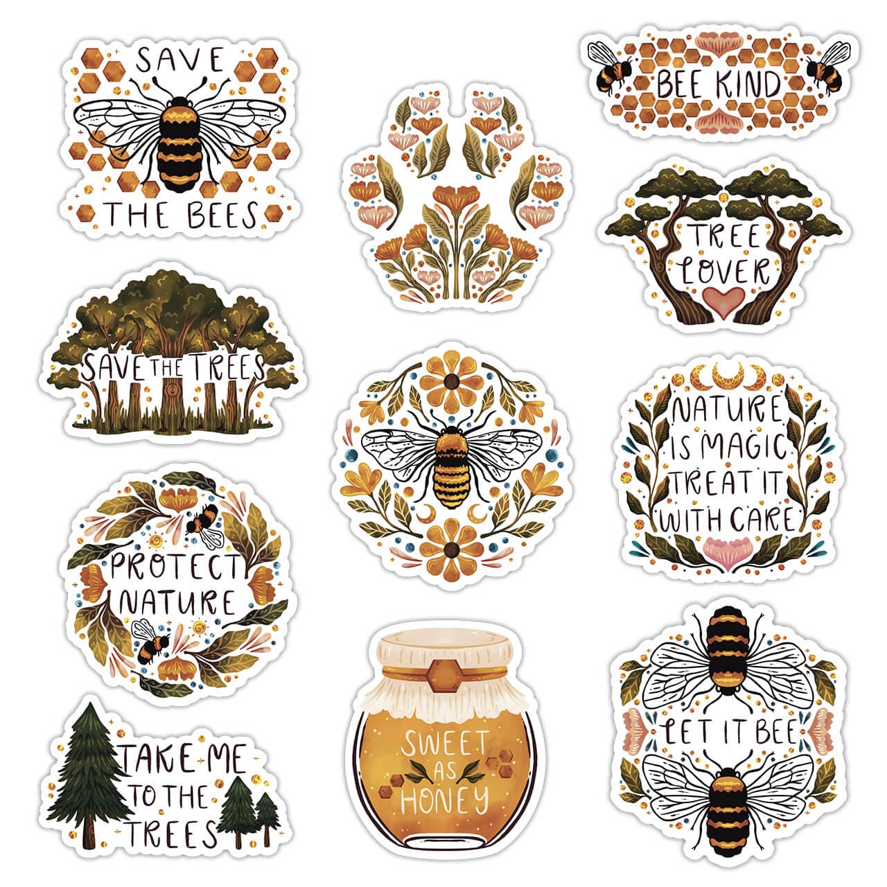  Bees & Trees Sticker 11 Pack、mySite、elrpsem3k