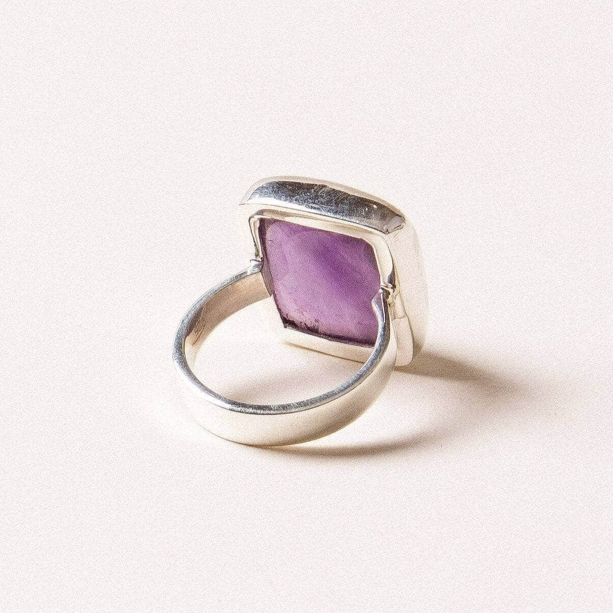 Amethyst Square Silver Gemstone Ring、mySite、hinf8tx79