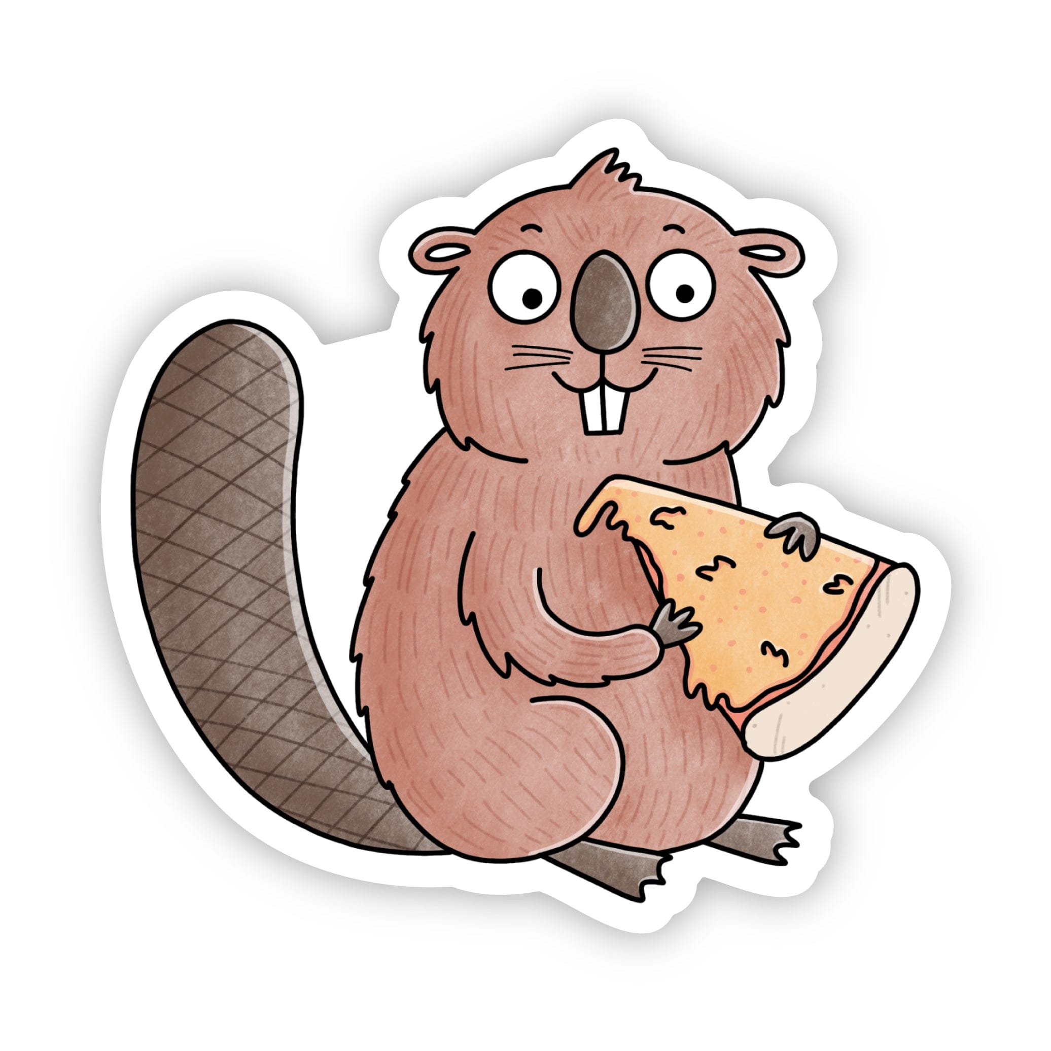 New York Beaver Eating Pizza Sticker、mySite、ghnorth