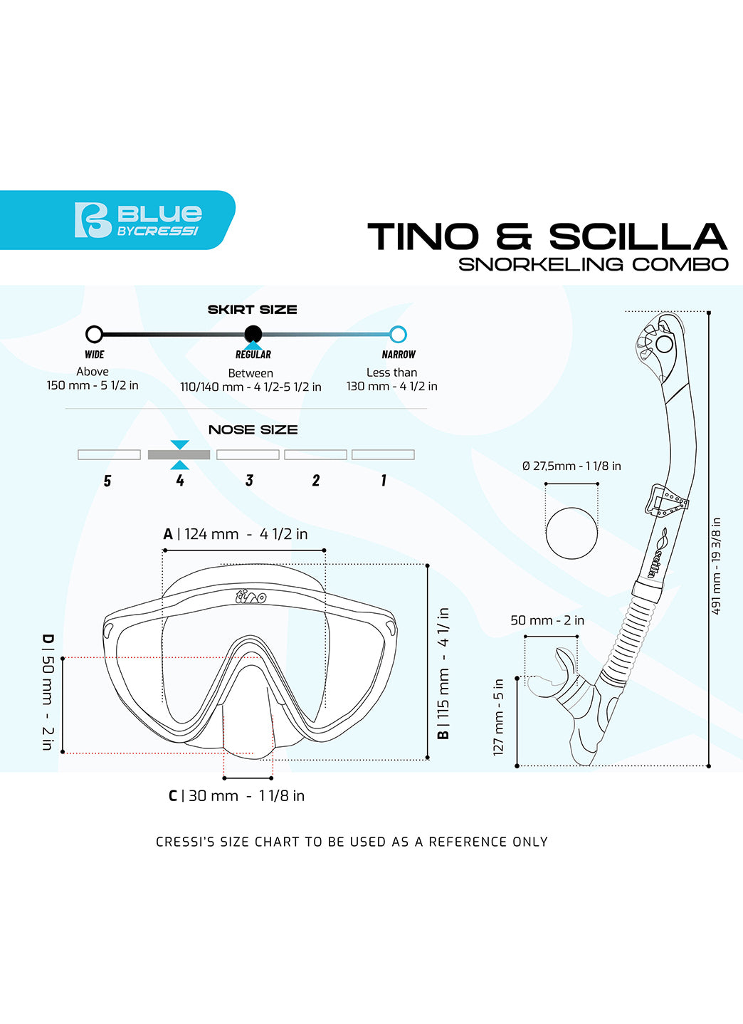 Cressi Tino & Scilla Mask & Snorkle Set、mySite、noshort