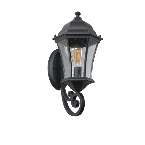 27"(H) 1-Pack Outdoor Wall Lantern with Dusk to Dawn Sensor, Black Weatherrproof Exterior Light Fixture with Clear Bubble Glass, Vintage Wall Sconce for Porch, Patio, Entryway, and Garage (No Bulb)、、eastwooduniform