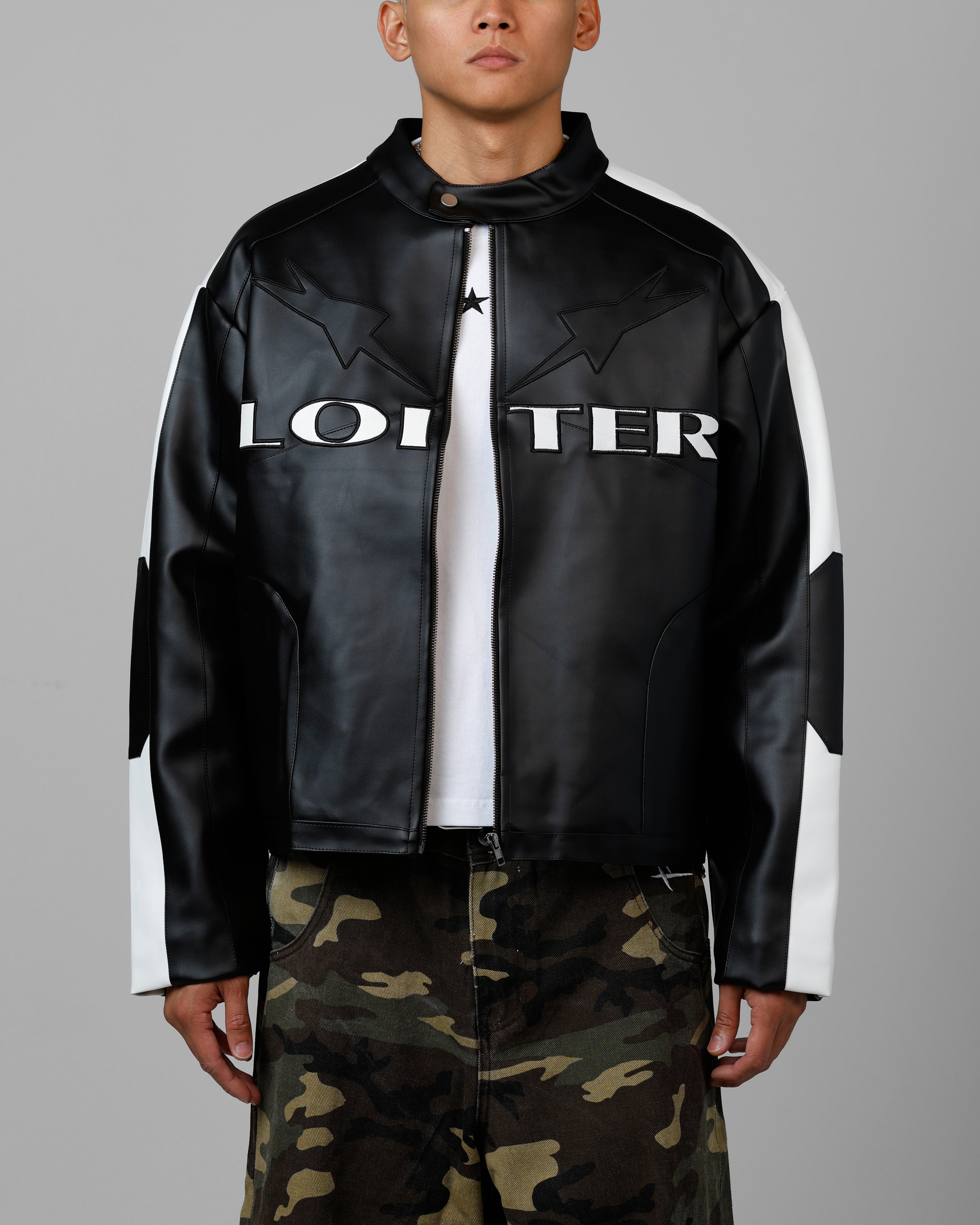 Loiter Engine Vegan Leather Jacket Black、mySite、zt4zffjzw