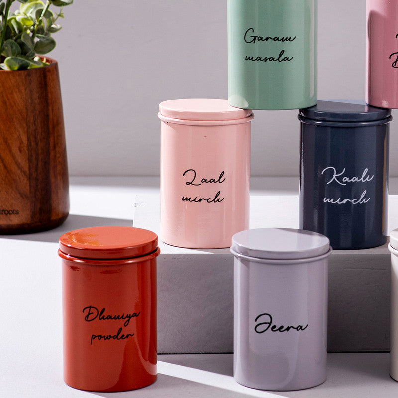 Stainless Steel Spice Jar Set | Multicolour | Set of 8、mySite、camillekostekn