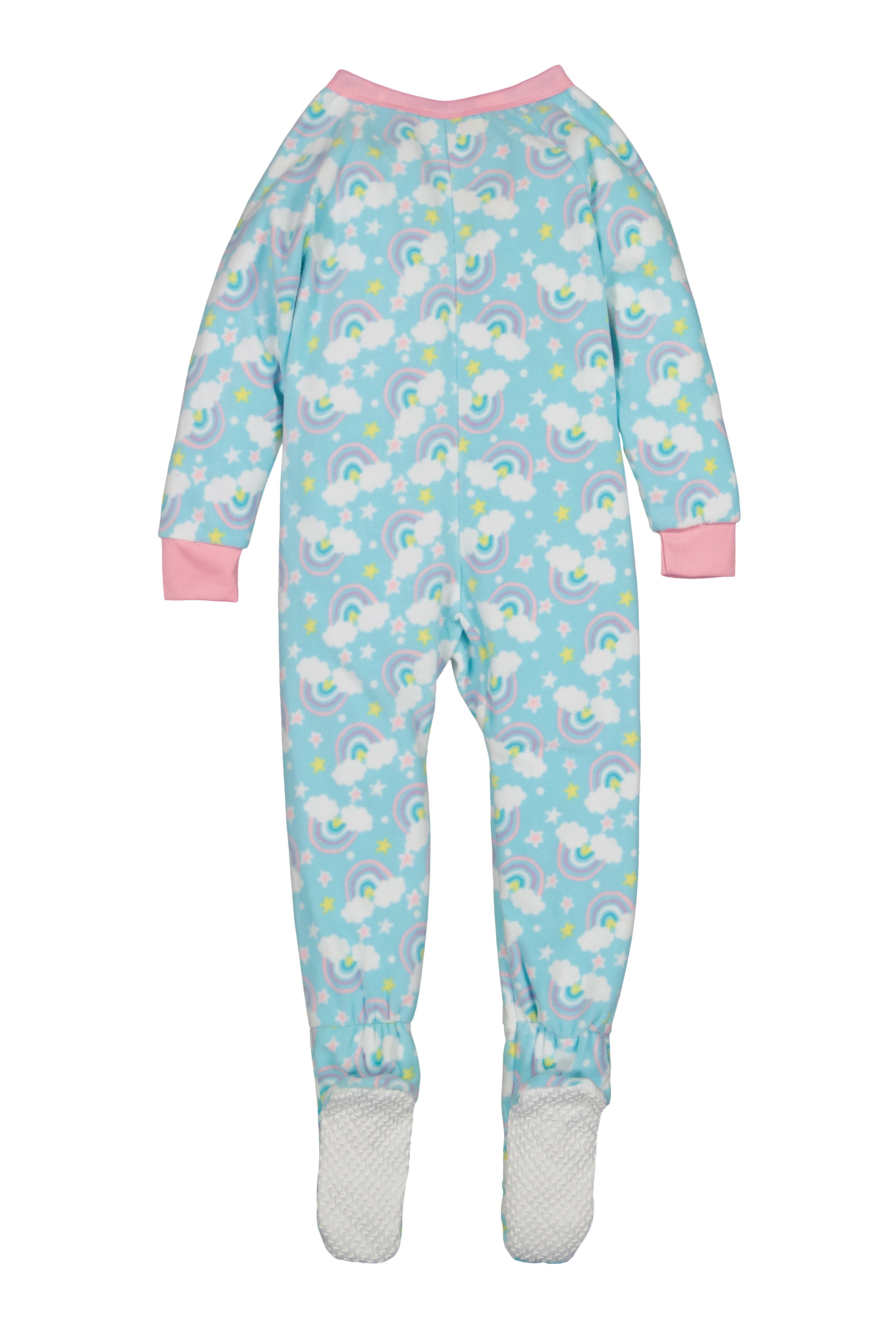 Girls Fleece Rainbow Print Footed Pajamas、mySite、camillekostekn