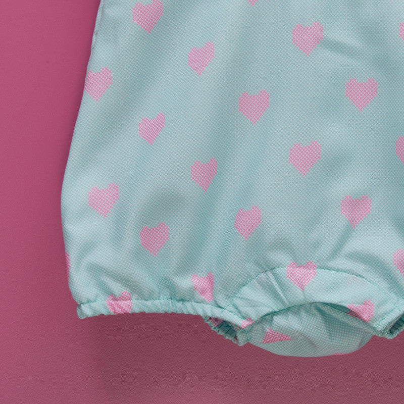 Cotton Romper For Girls | Heart Printed | Mint Green、mySite、camillekostekn