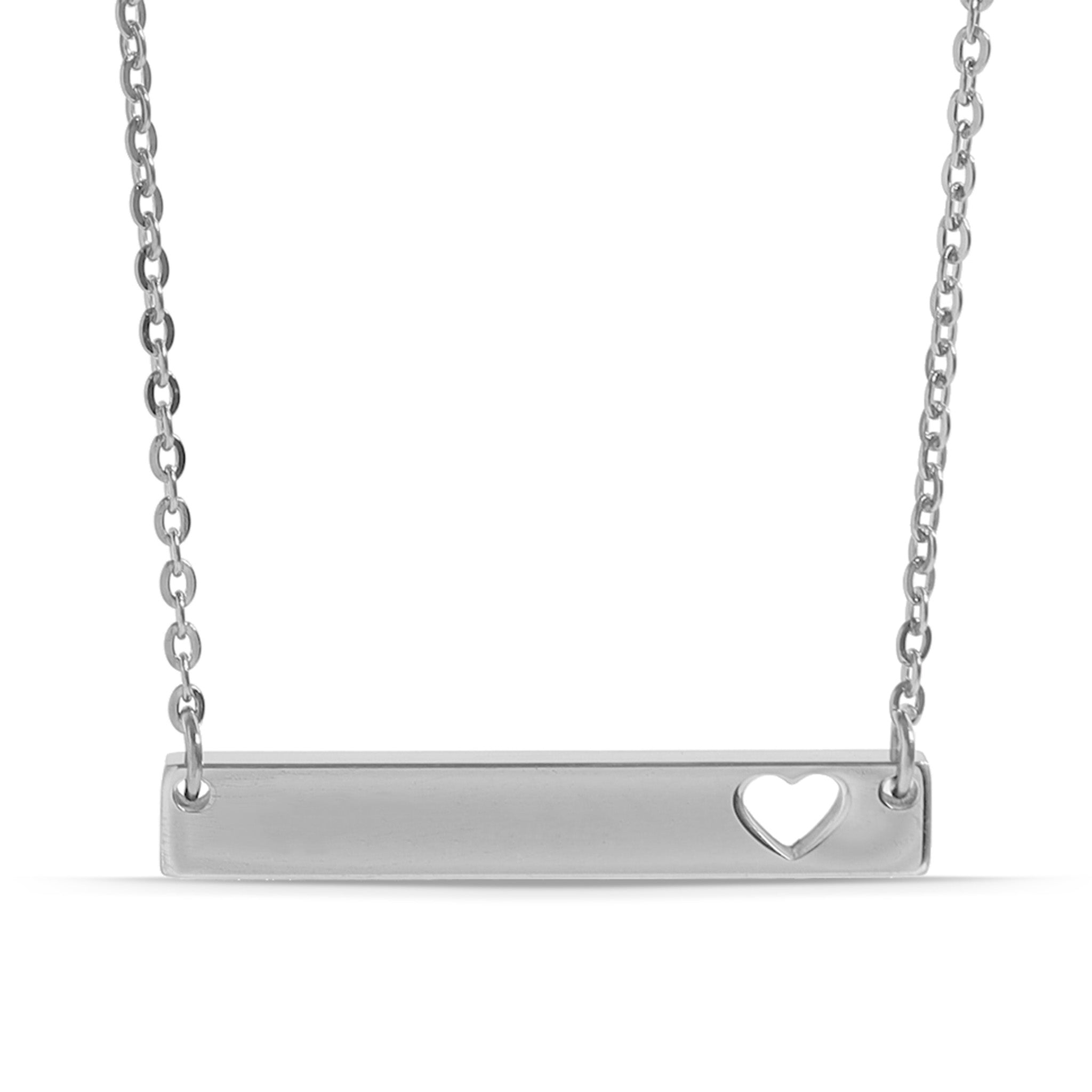 18K Gold PVD Blank Cutout Heart Bar Necklace / SBB0085、mySite、dreamappss