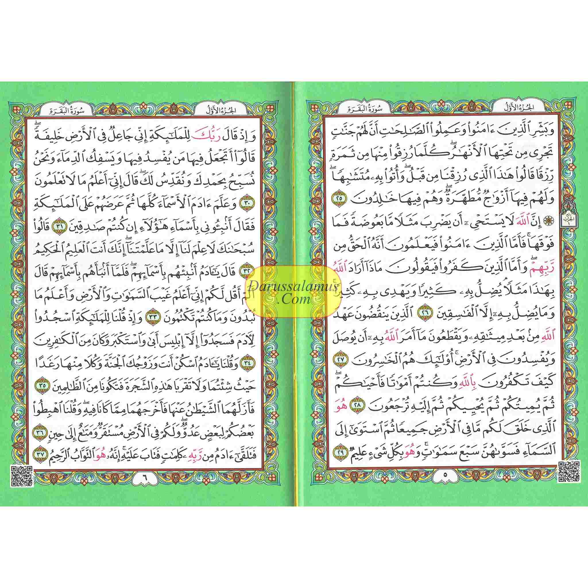 Al Quran Al Kareem-Rainbow Color Quran,Arabic Only-Uthmani Script With QR Code (Medium Size)、mySite、topwebapps