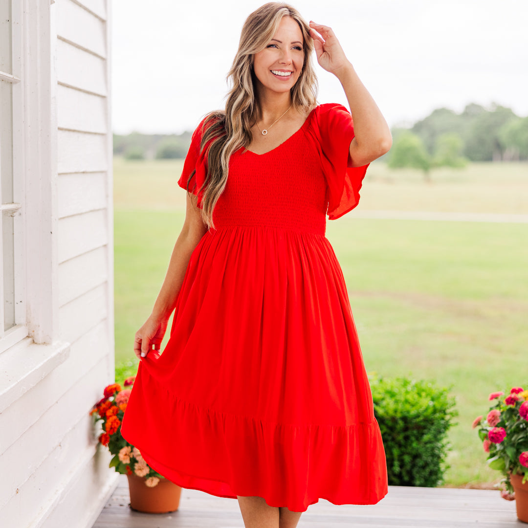  Can't Be Outdone Dress, Red、mySite、justintrudeaud