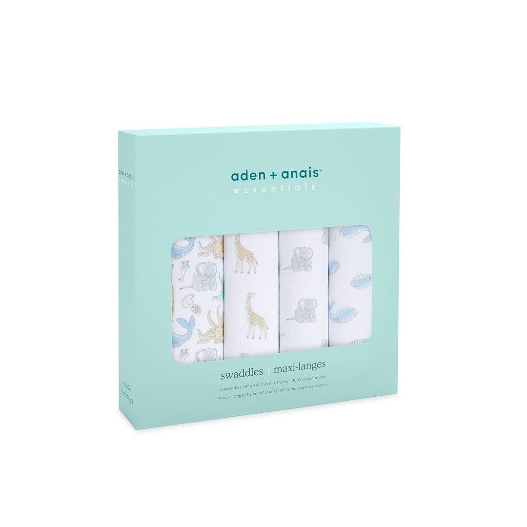  aden + anais Essentials Cotton Muslin Swaddle Blankets - Natural History - 4 Pack、mySite、merchandisen