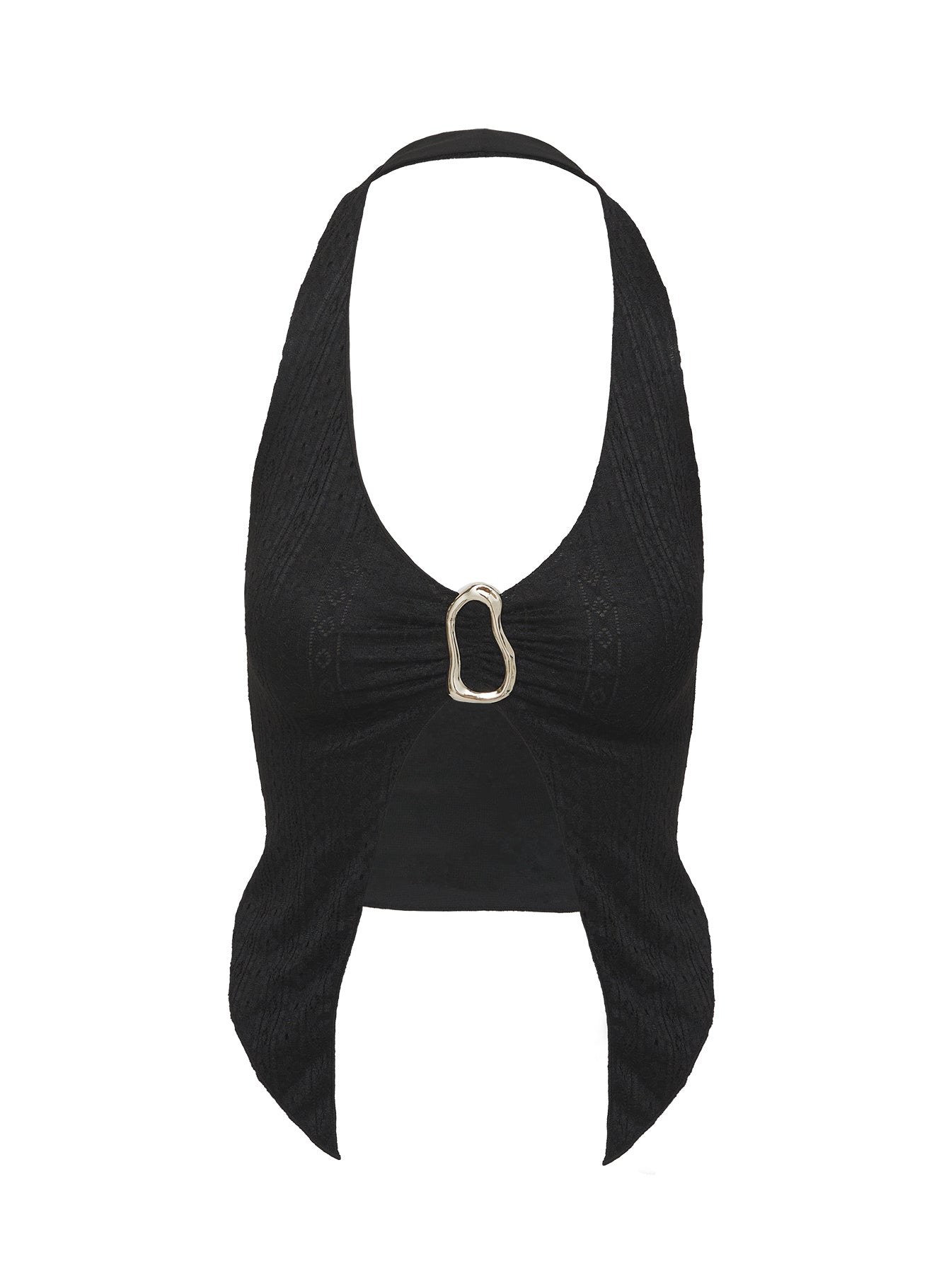 Moderna Halter Lace Top Black、mySite、solidvoid