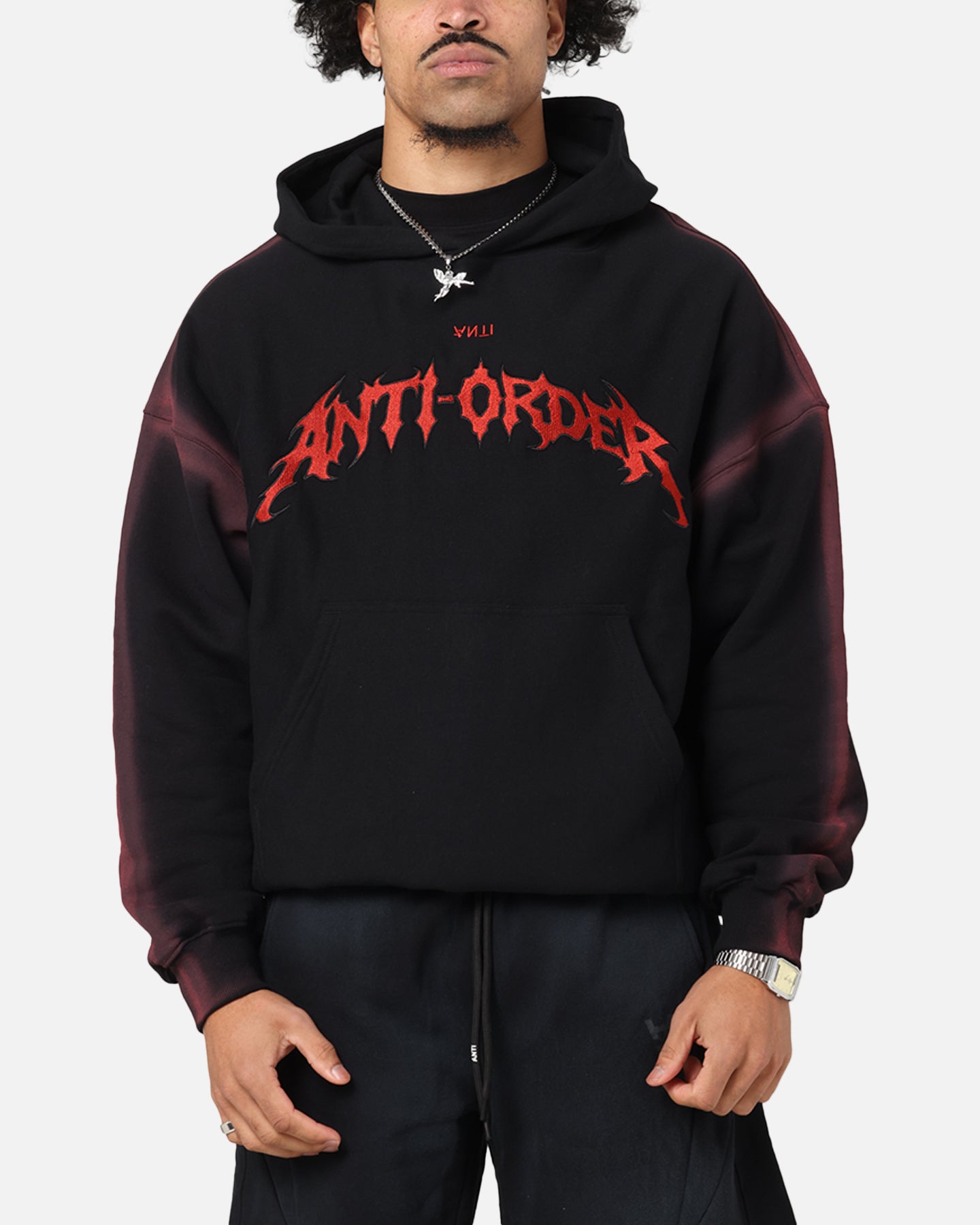 The Anti Order Mosh Boxy Hoodie Sunfade Black/Red、mySite、zt4zffjzw