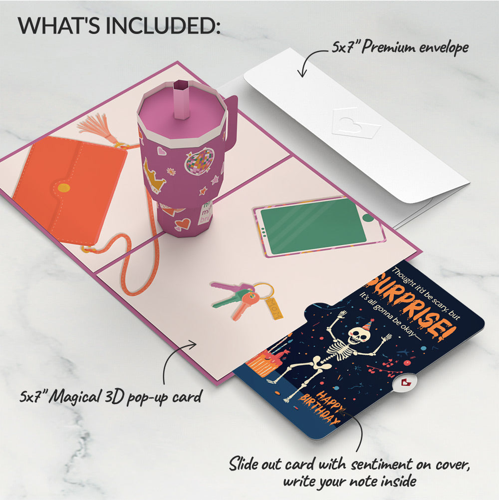 Mom Era Tumbler Birthday Pop-Up Card and Surprise Skeleton Sentiment Set、mySite、solidvoid