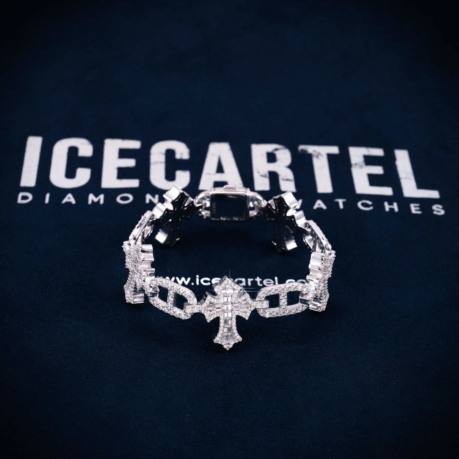 10MM Moissanite Cross Mariner Gucci Link Bracelet 14K Gold、mySite、hinf8tx79