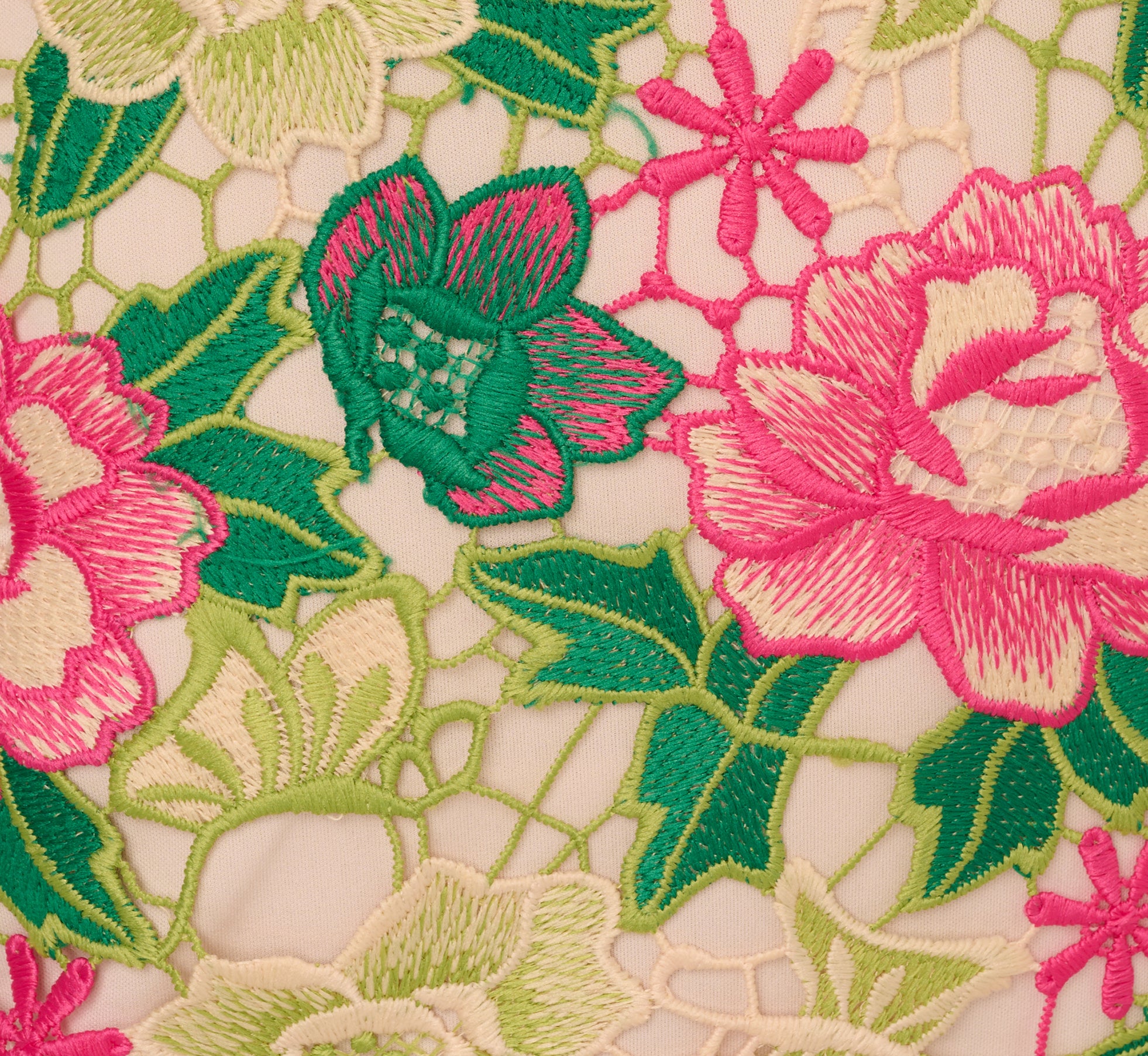 Sleeveless Floral Embroidery Short Sheath Dress In Pink Green Multi、mySite、solidvoid