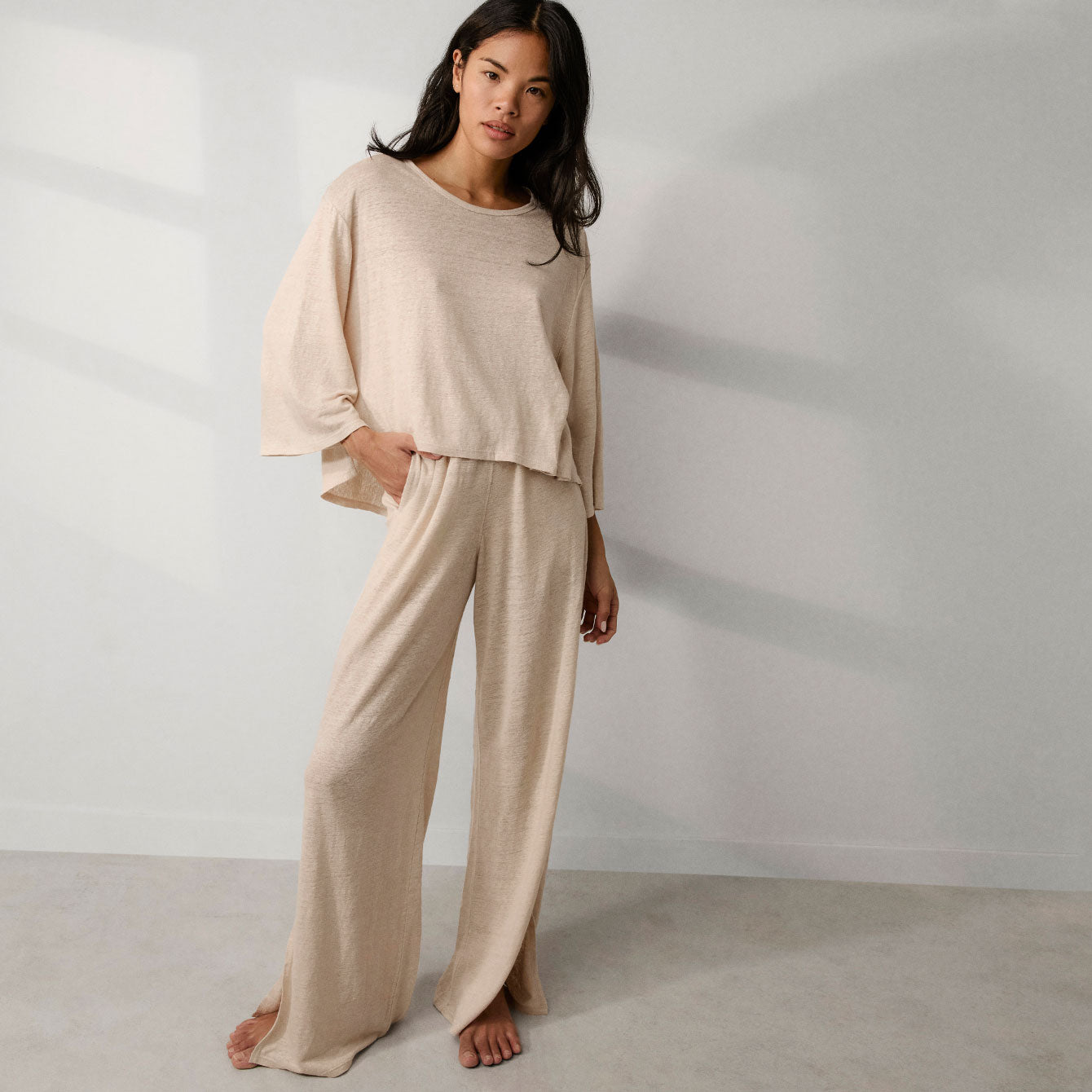 Linen Knit Side Slit Pant、mySite、bengalsvssteelers