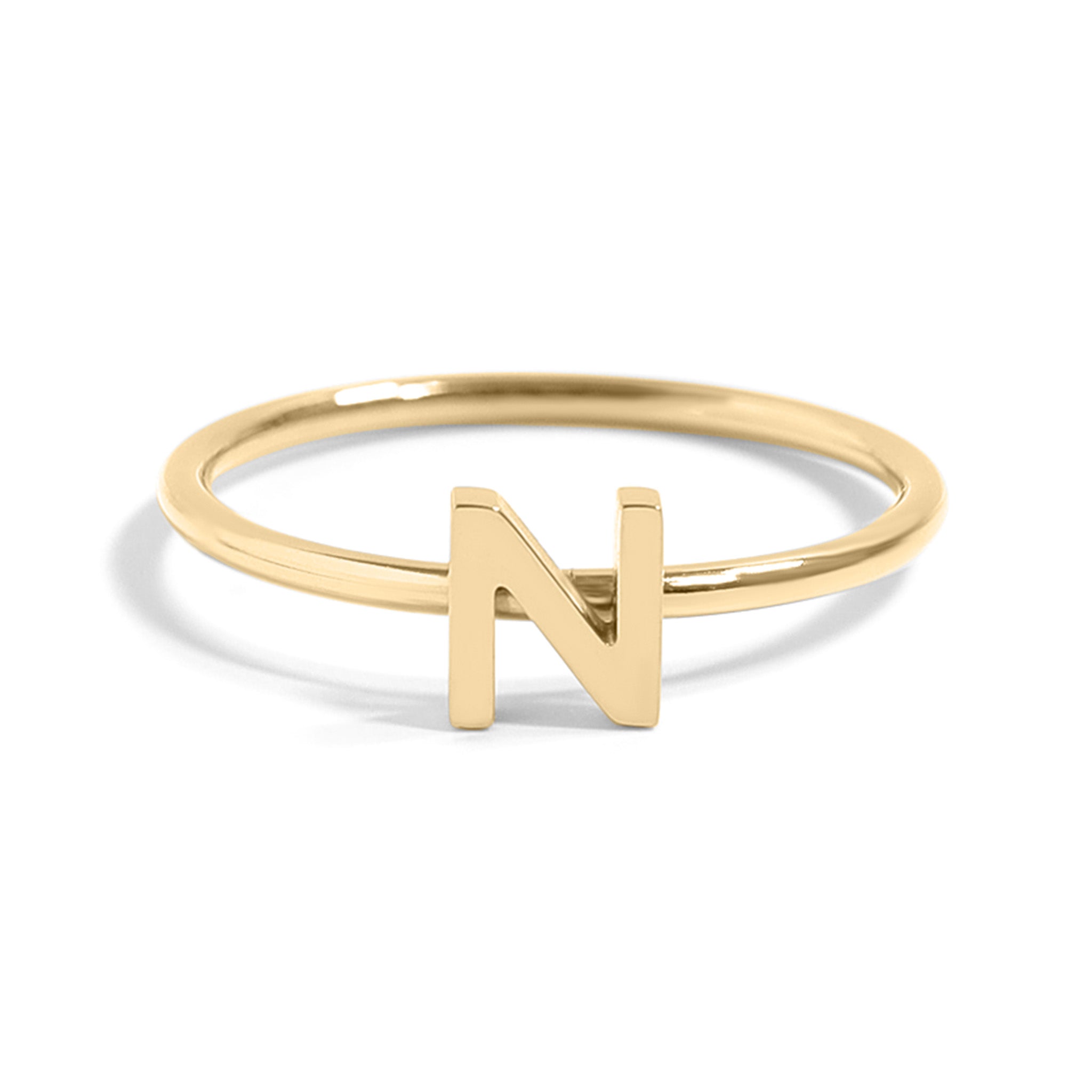 18K Gold PVD Stainless Steel Initial Stacking Rings N-Z / ZRJ9021、mySite、dreamappss