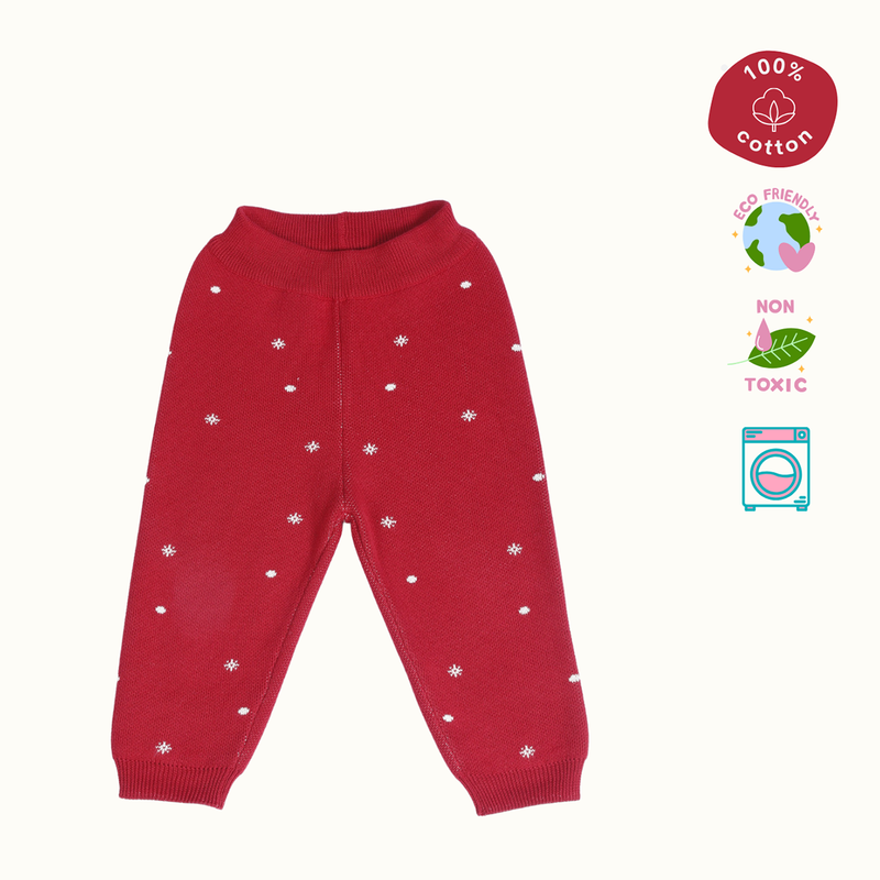 Cotton Sweater, Lower & Cap Set | Secret Santa Printed | Navy Blue & Red | Set of 3、mySite、camillekostekn