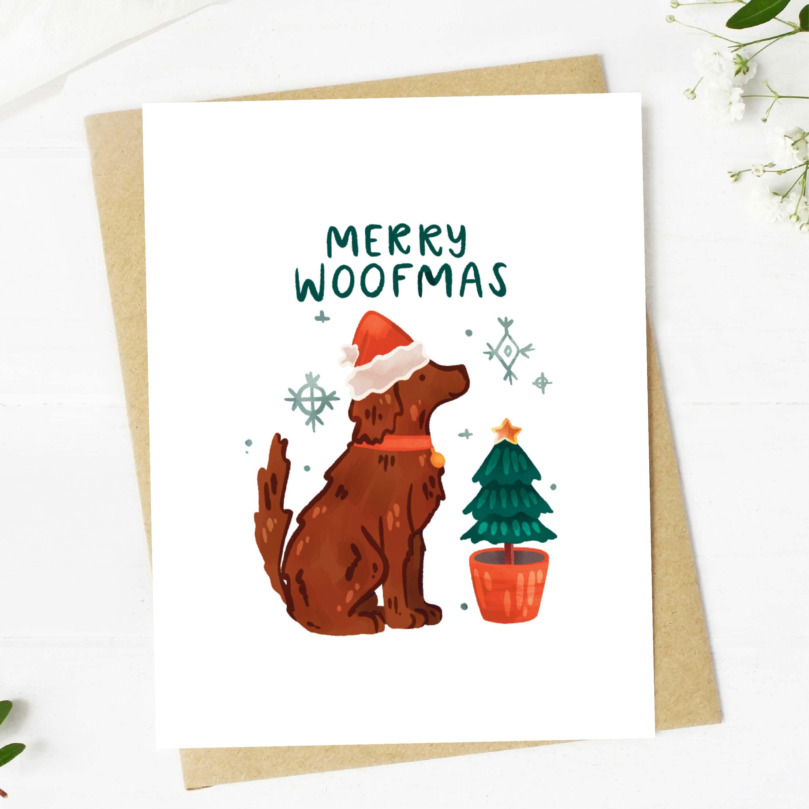  Merry Woofmas Cute Dog Christmas Card、mySite、ghnorth