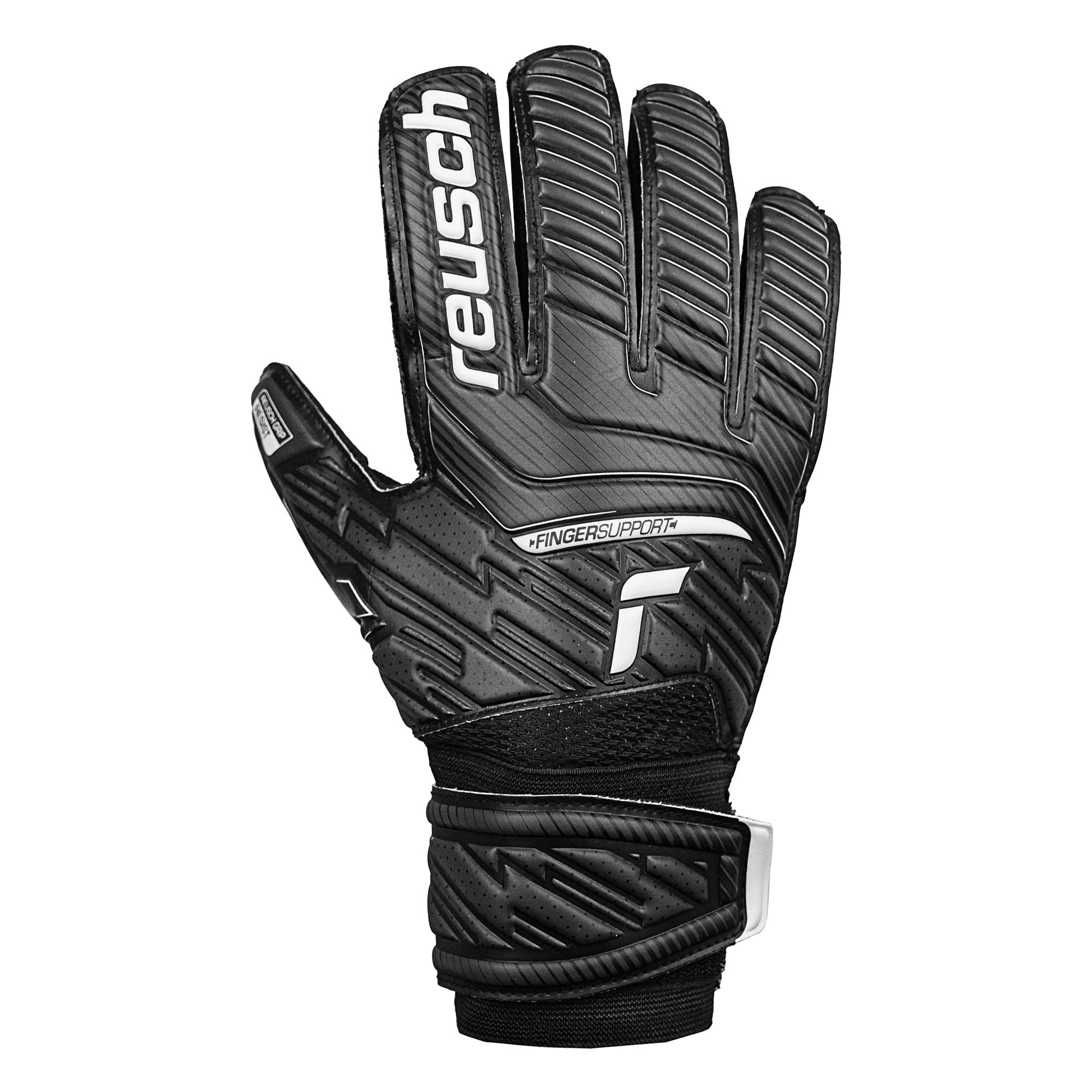 Reusch Men's Goalkeeper Attrakt Resist Fingersave Goalkeeper Gloves Black、mySite、bottomscart