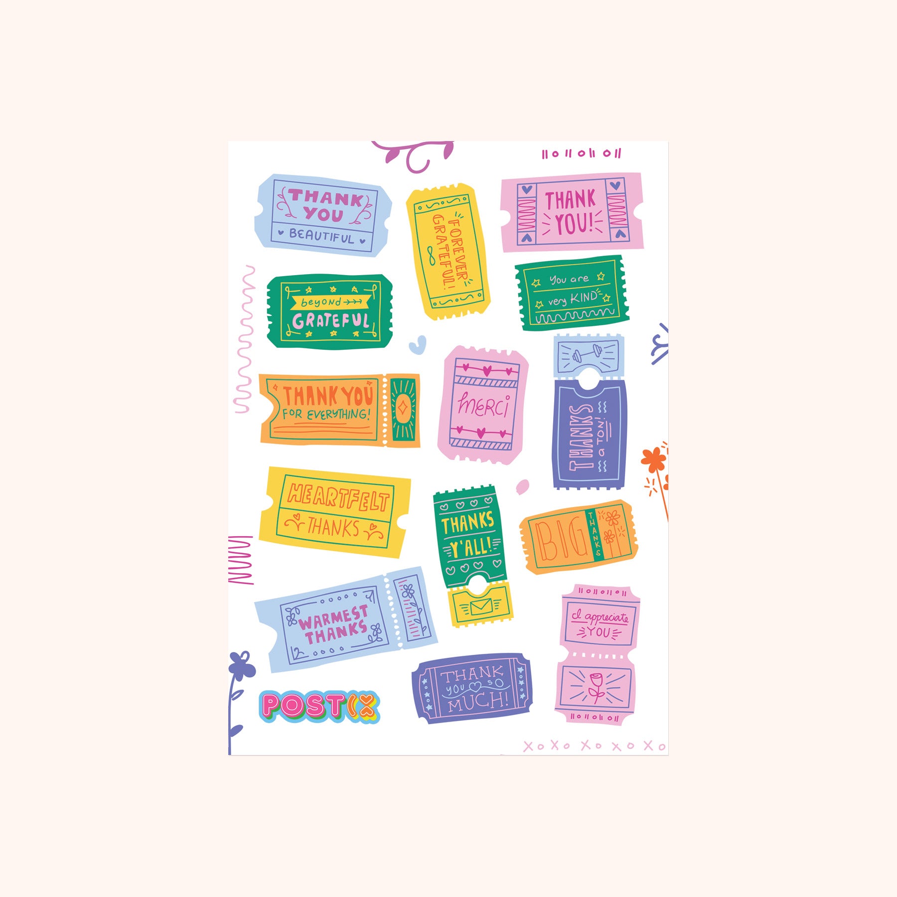  Tickets of Appreciation Paper Sticker Sheet、mySite、ghnorth