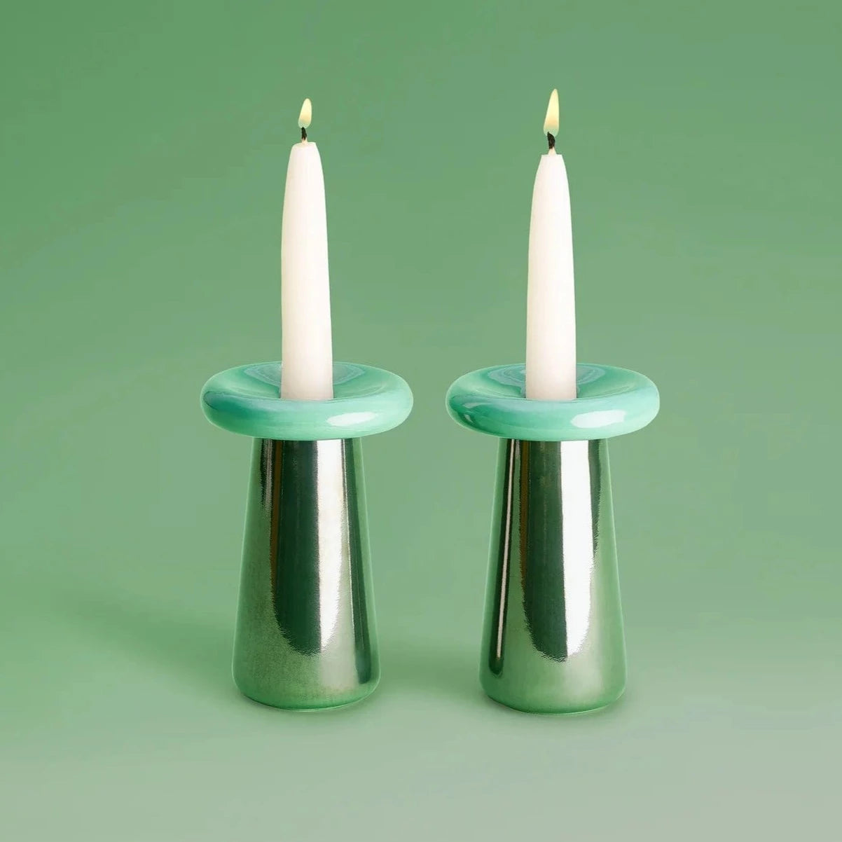 Mushroom Candlesticks - Jade/Fern、mySite、topwebapps