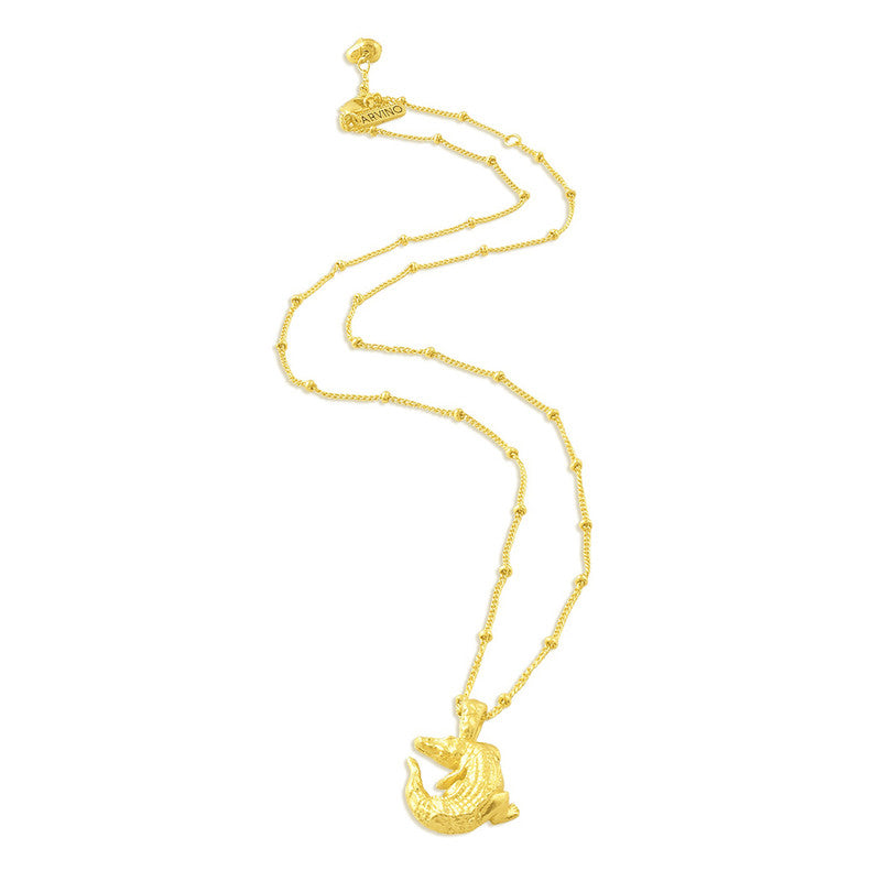 Croc Chain Charm Necklace | 14K Gold Plated、mySite、camillekostekn