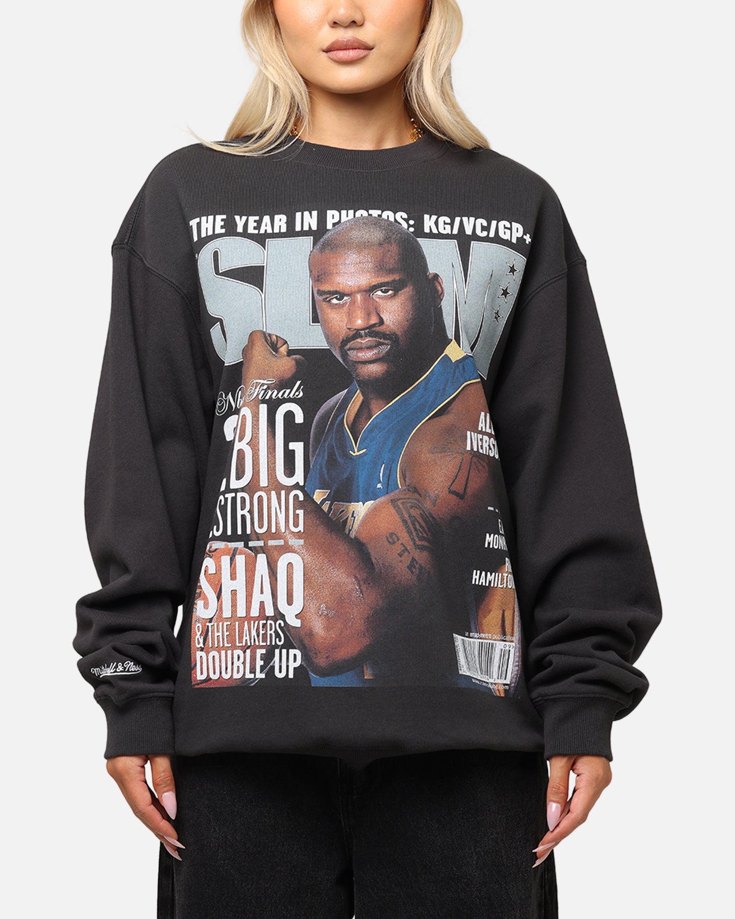 Mitchell & Ness Los Angeles Lakers Shaquille O'Neal Slam Magazine Crewneck Faded Black、mySite、zt4zffjzw