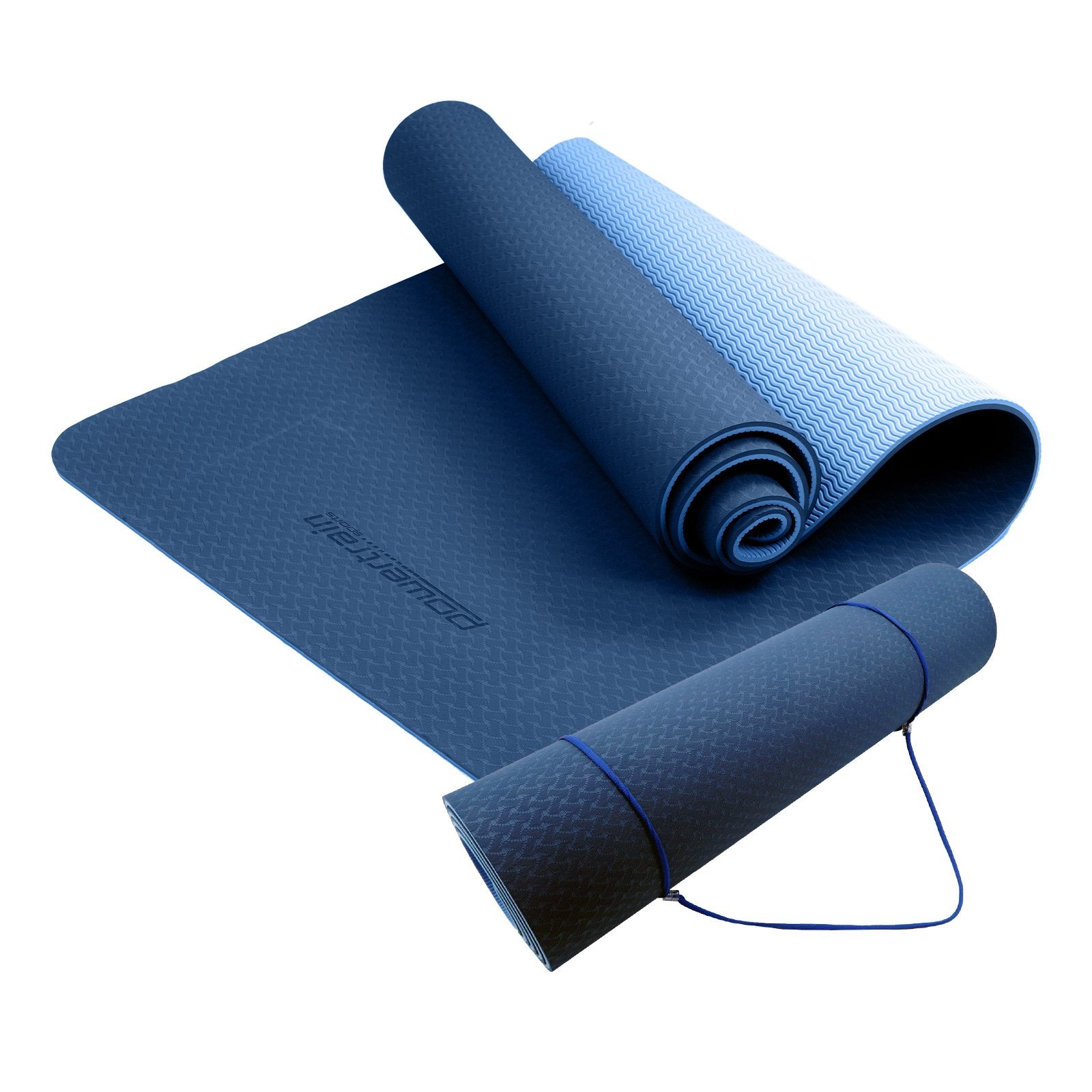 Powertrain TPE Pilates Exercise Yoga Mat 8mm - Dark Blue、mySite、camillekostekn