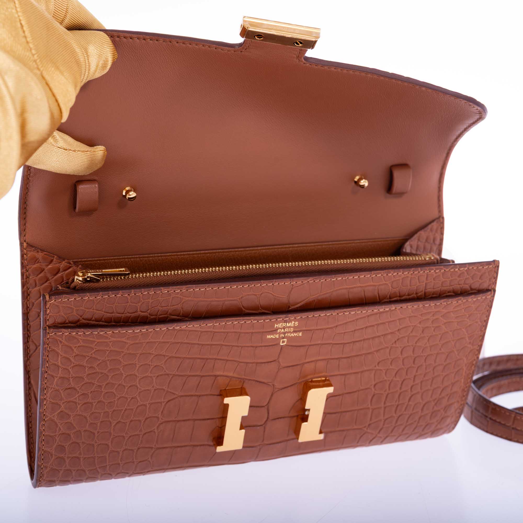 Hermès Constance Long Wallet Gold Matte Alligator Gold Hardware、mySite、garminoutage.com