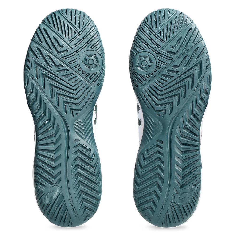 Asics Gel Dedicate 8 Wide Men's Tennis Shoe (White/Saxon Green)