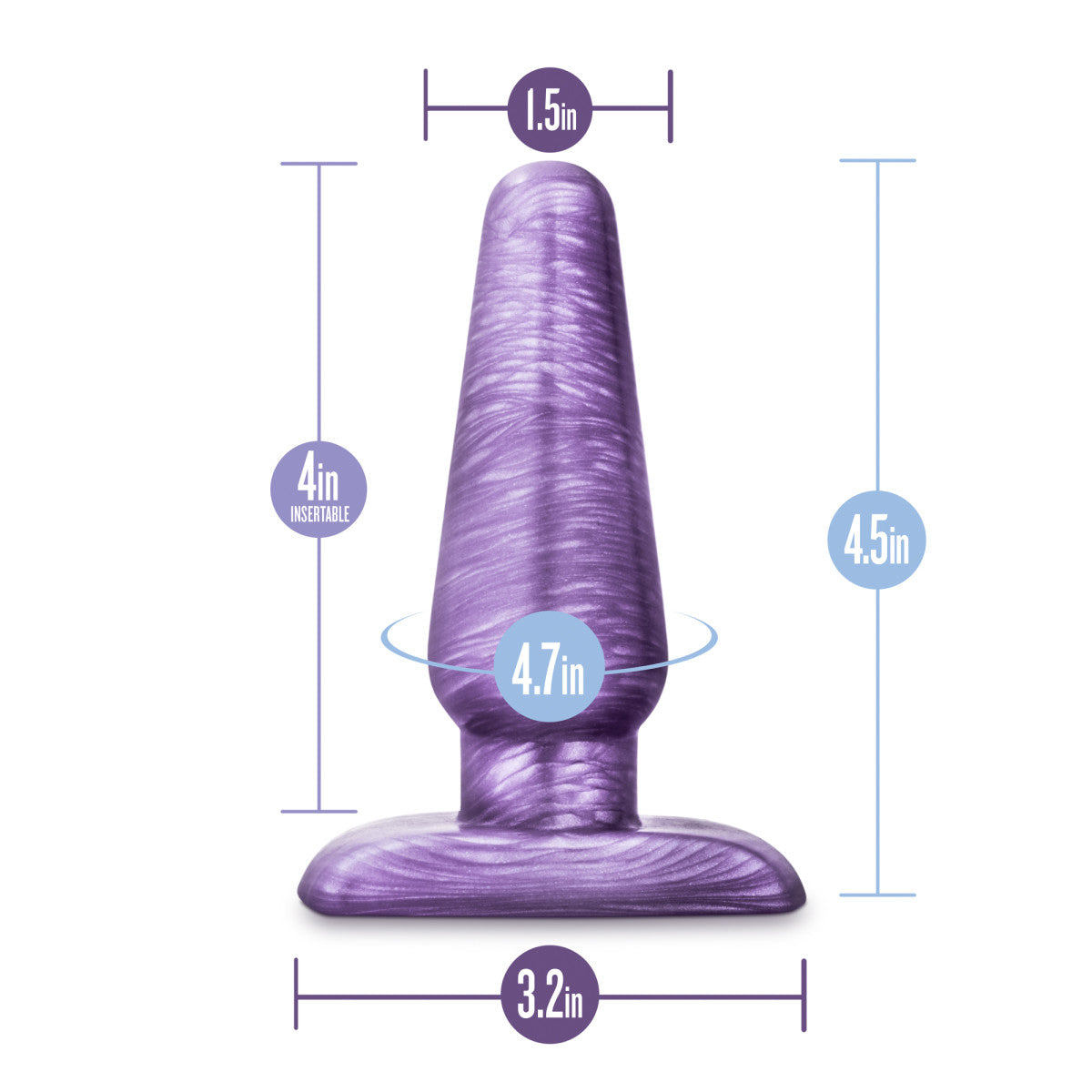 B Yours By Blush® | Cosmic Purple Swirl 4.75-Inch Anal Plug、mySite、bottomscart