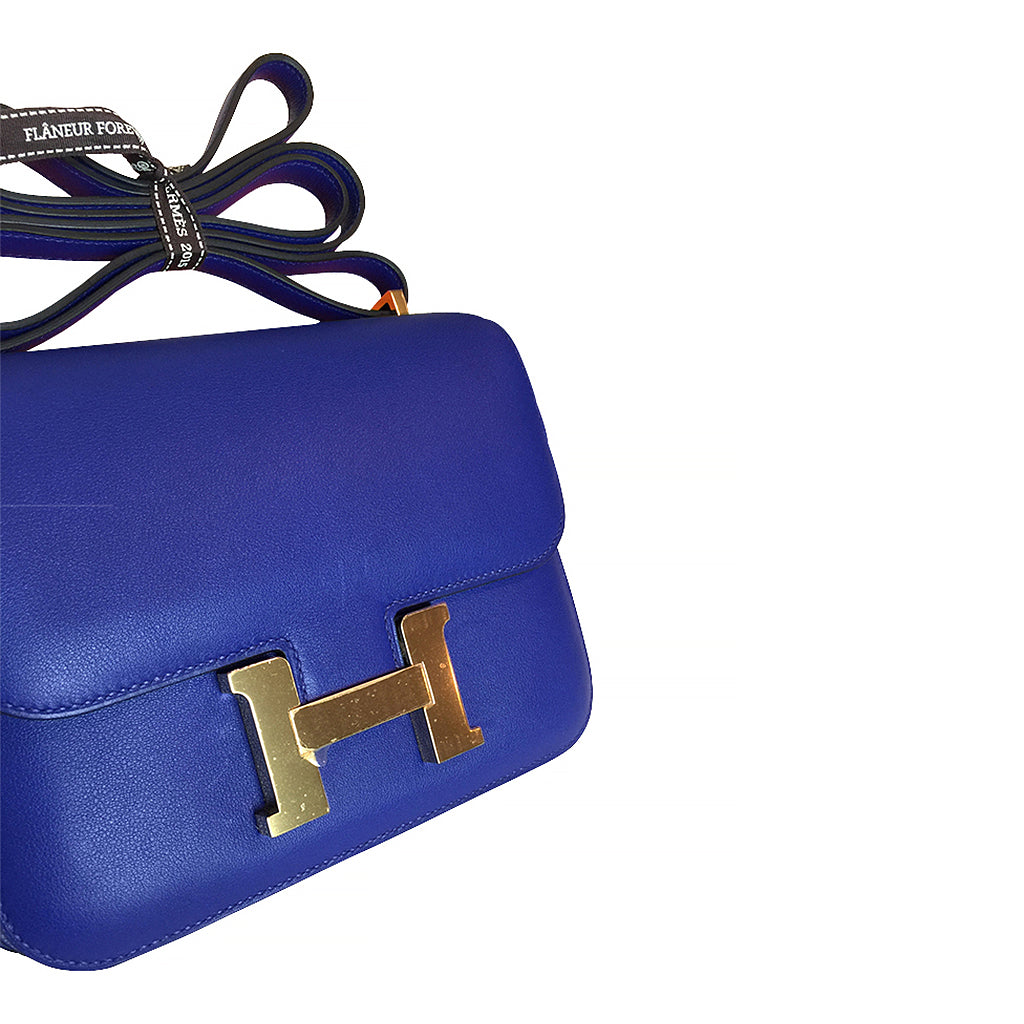 Hermès Constance Mini 18 Bleu Electrique Swift GHW、mySite、garminoutage.com